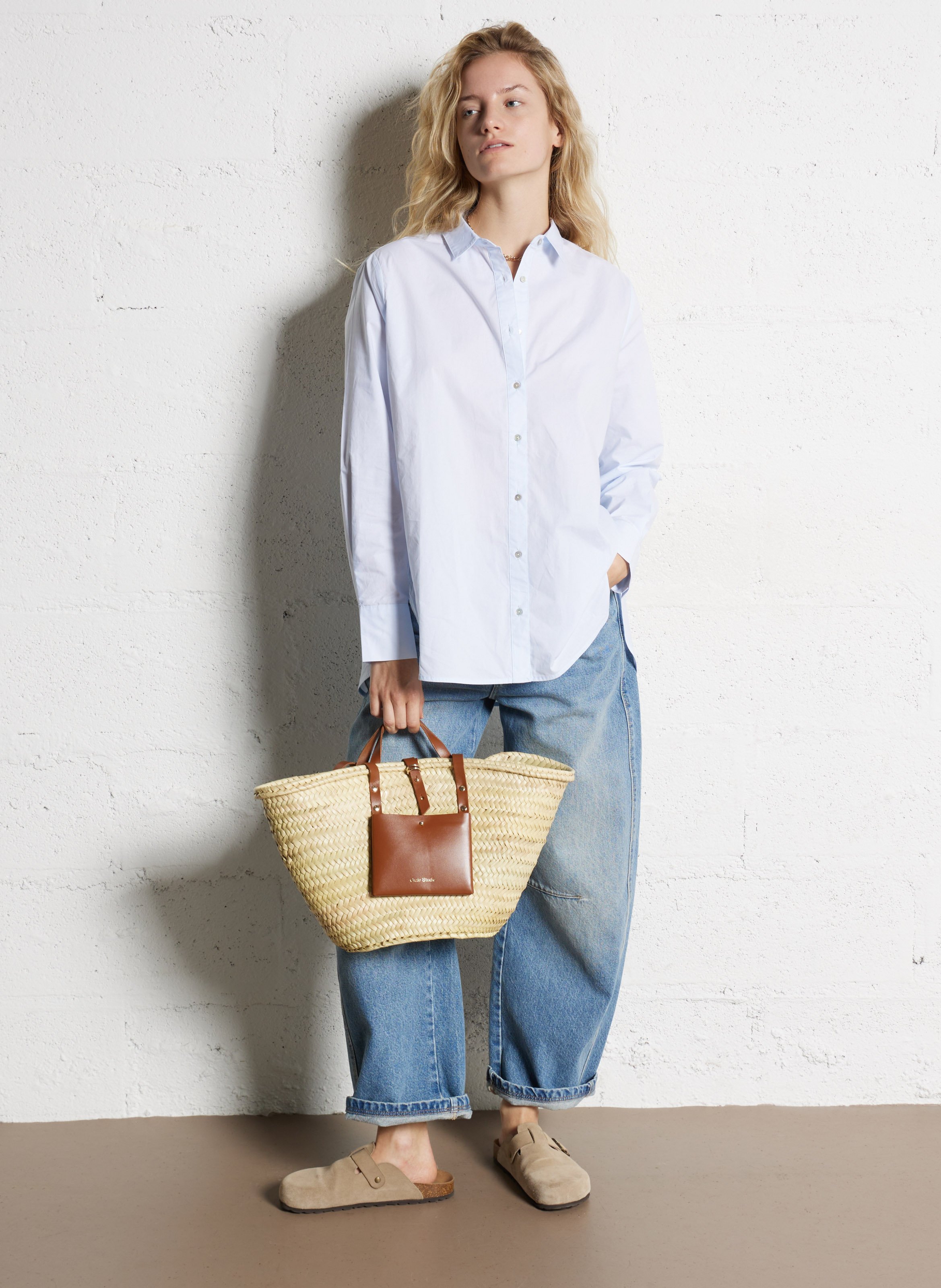 Panier tressé en doum CRAIE STUDIO Marron