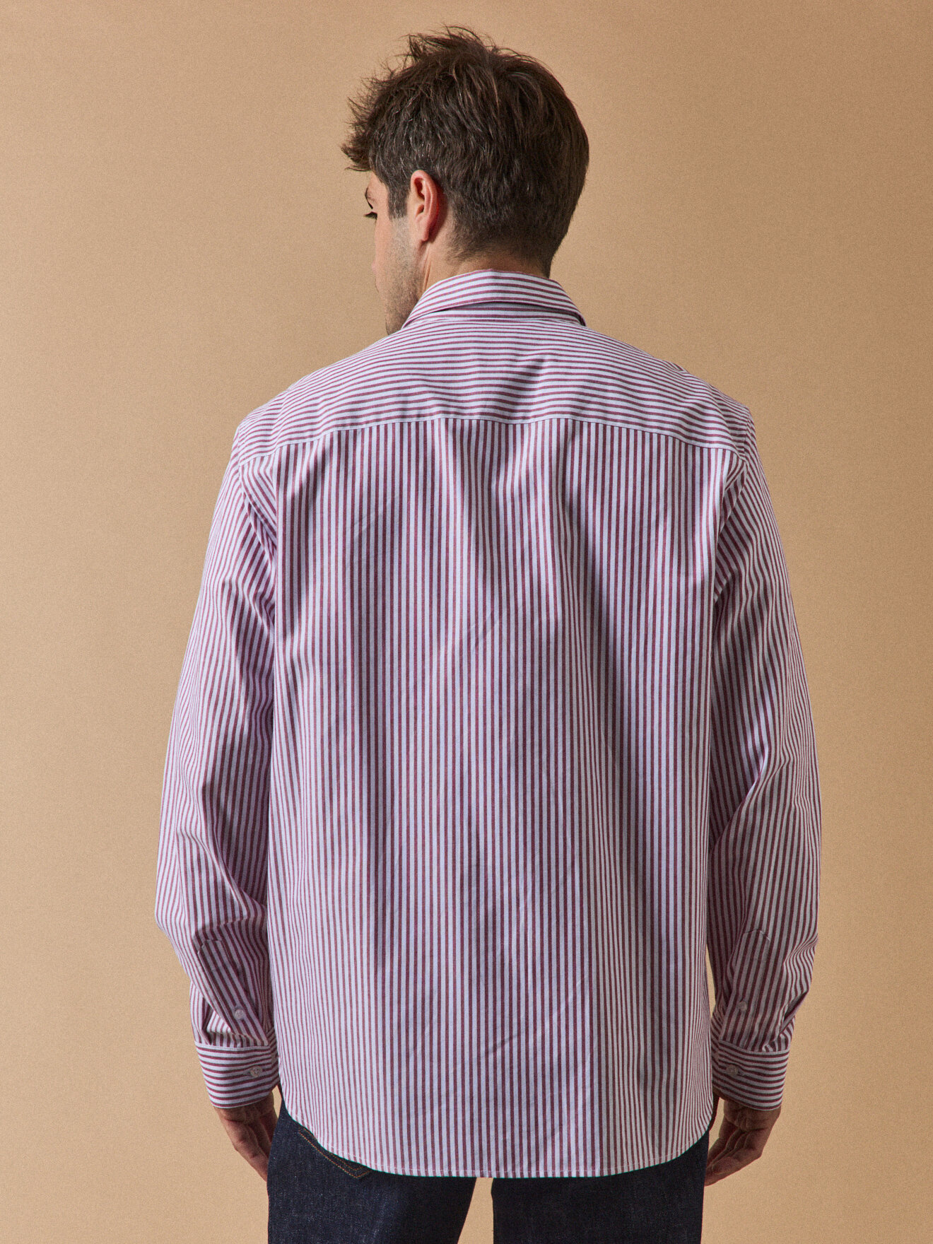 Contemporary cut striped shirt CYRILLUS Red