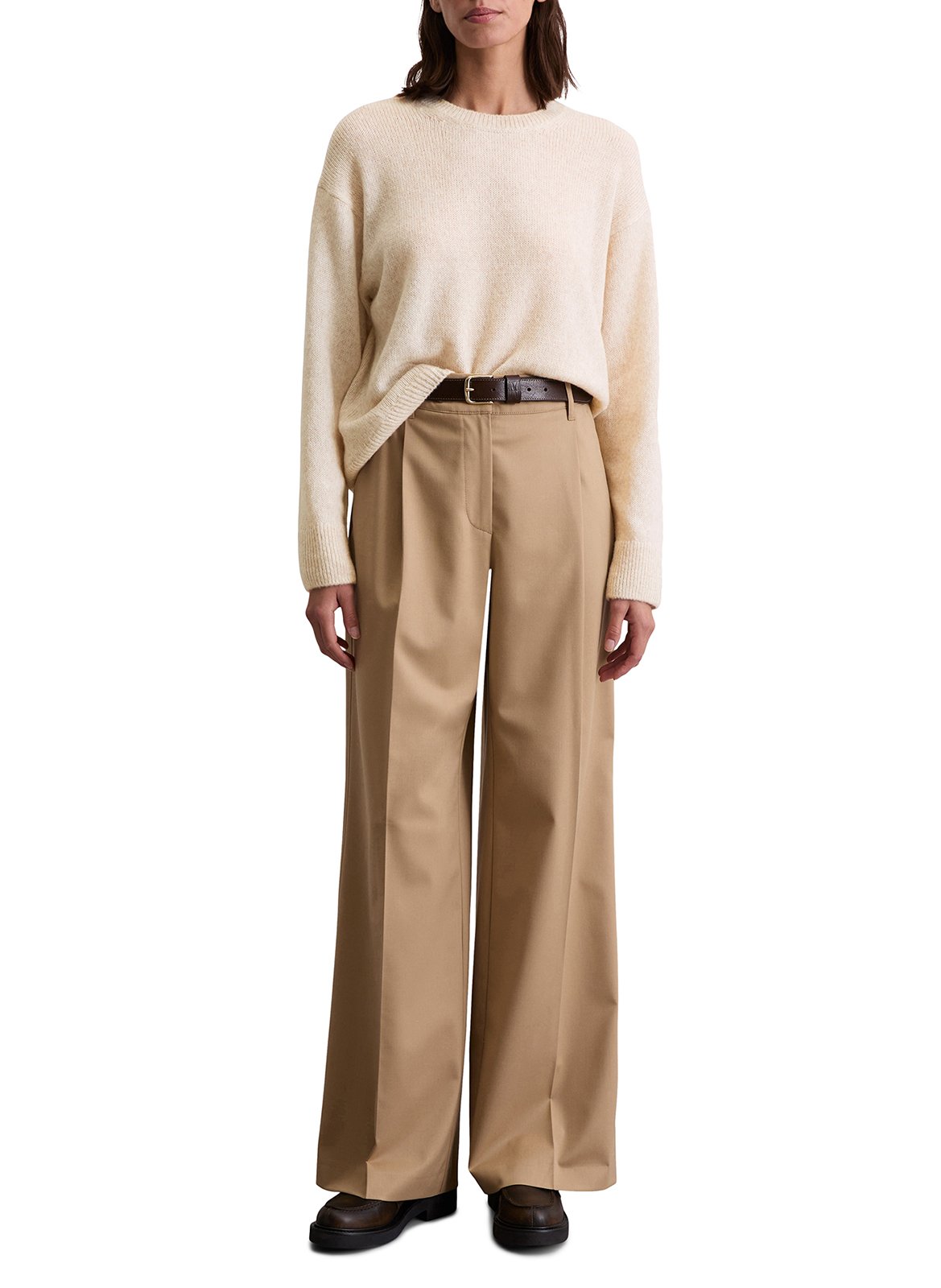 Jersey corto con cuello de lúrex MARC O'POLO Beige