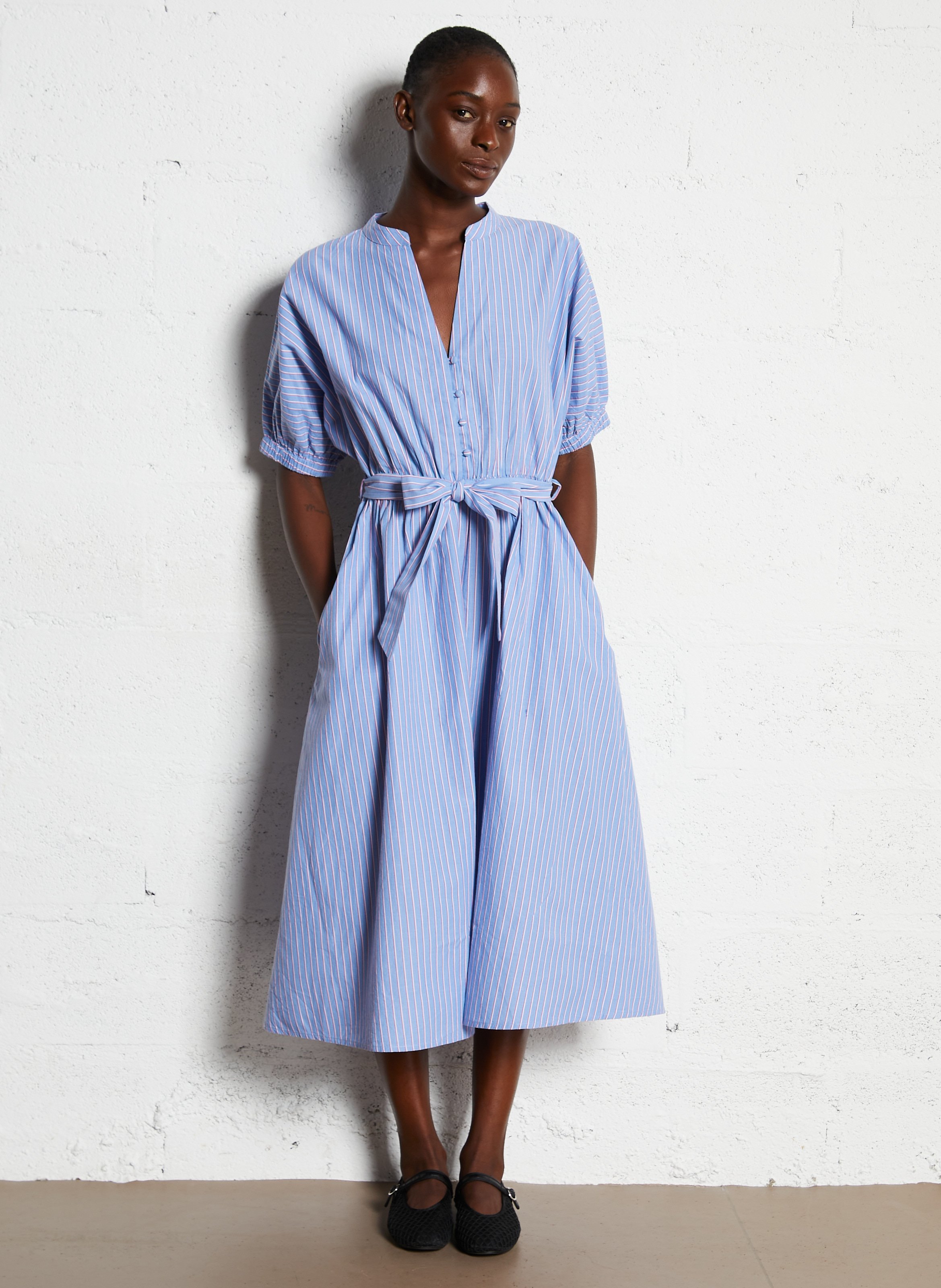 Robe cintrée en coton MAISON 123 Bleu