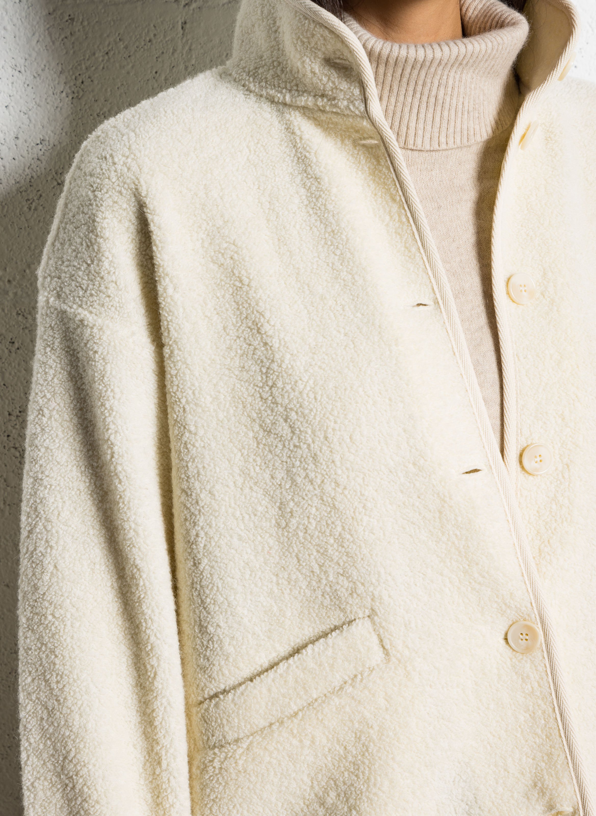 Oversized wool-blend jacket  DES PETITS HAUTS Beige