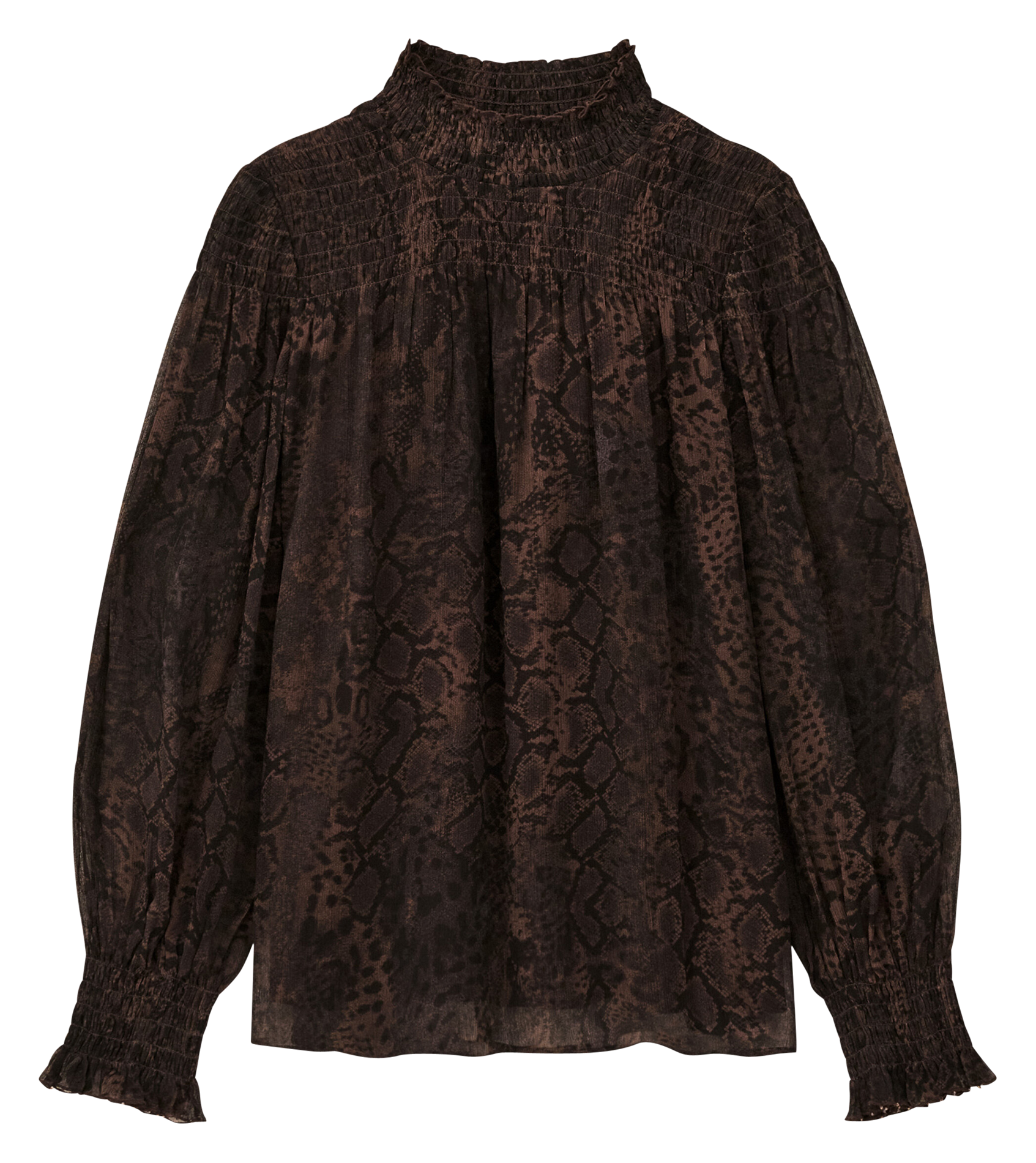 Top met opstaande kraag en print BA&SH Bruin