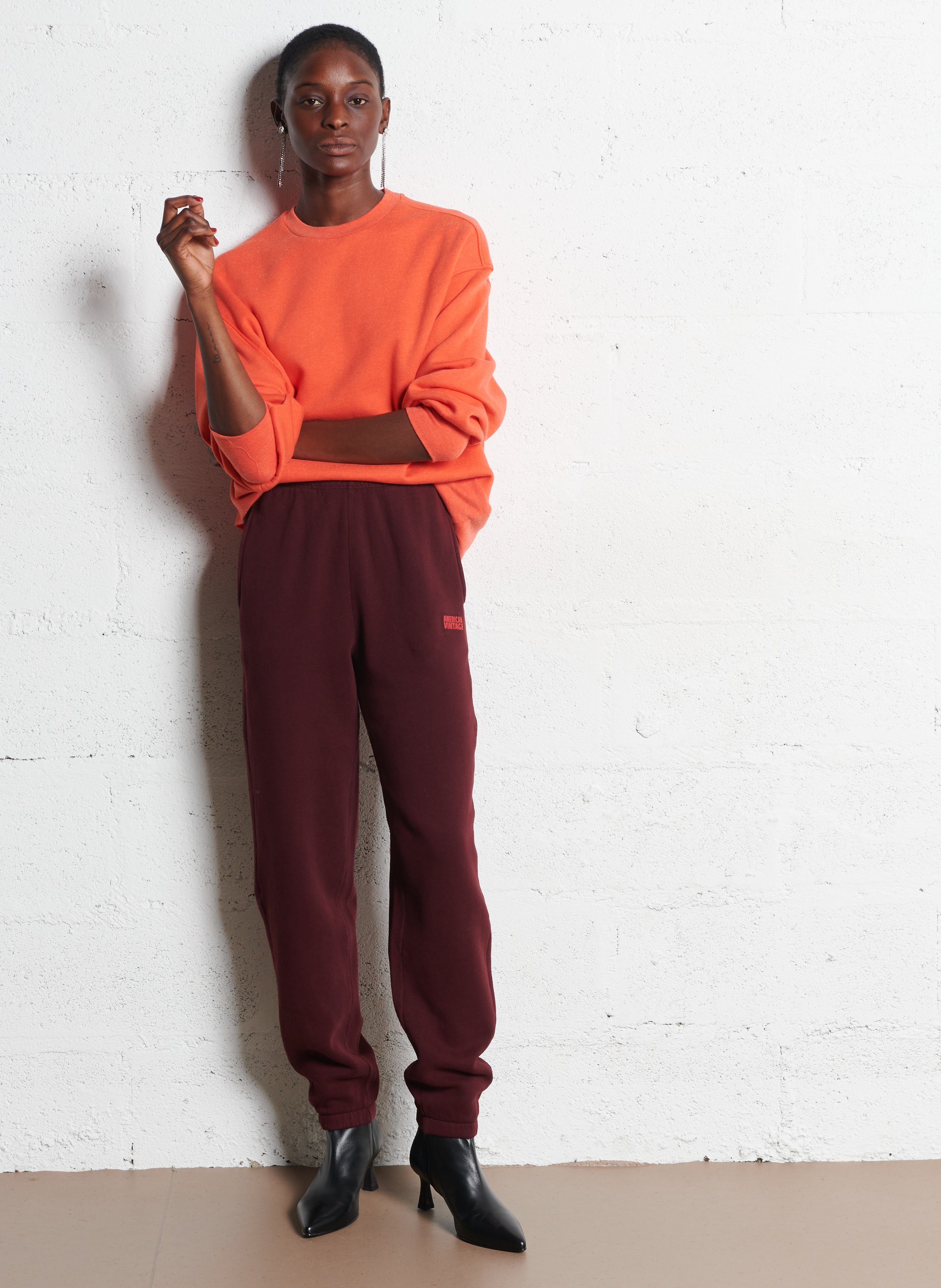 Sweat oversize col rond  BENSIMON Orange
