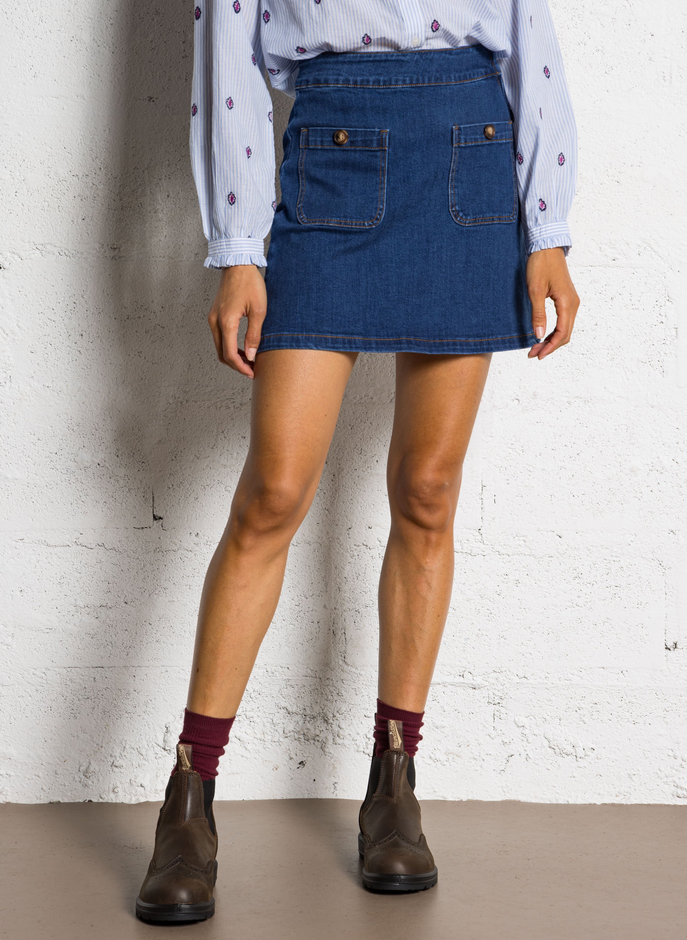 Kurzer A-Linien Jeansrock LA PETITE ETOILE Jeans ohne Waschung