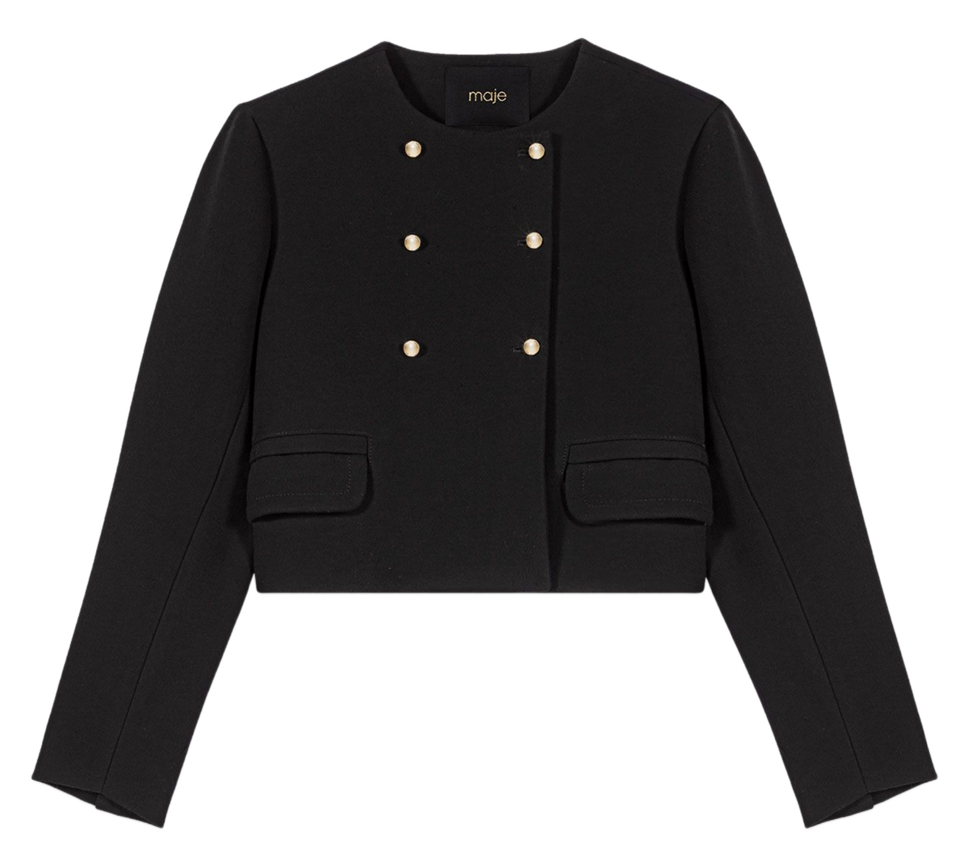 Veste tailleur courte boutonnée unie MAJE Noir
