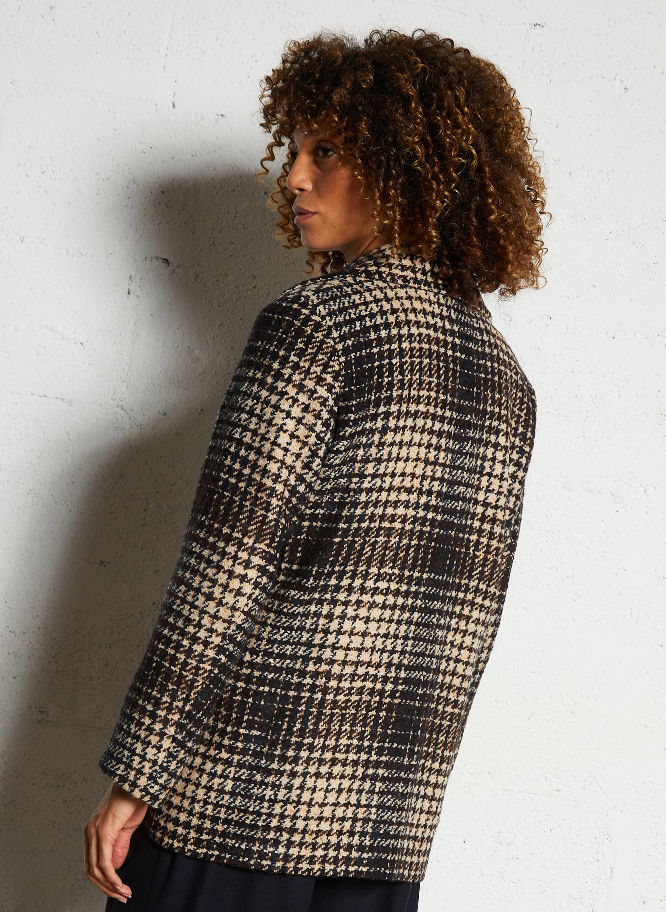 Manteau col tailleur en laine mélangée DIEGA Beige