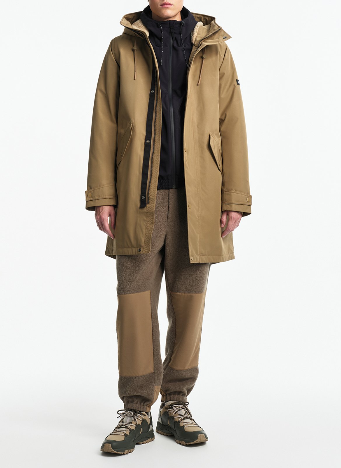 Parka droite mi-longue à capuche AIGLE Marron