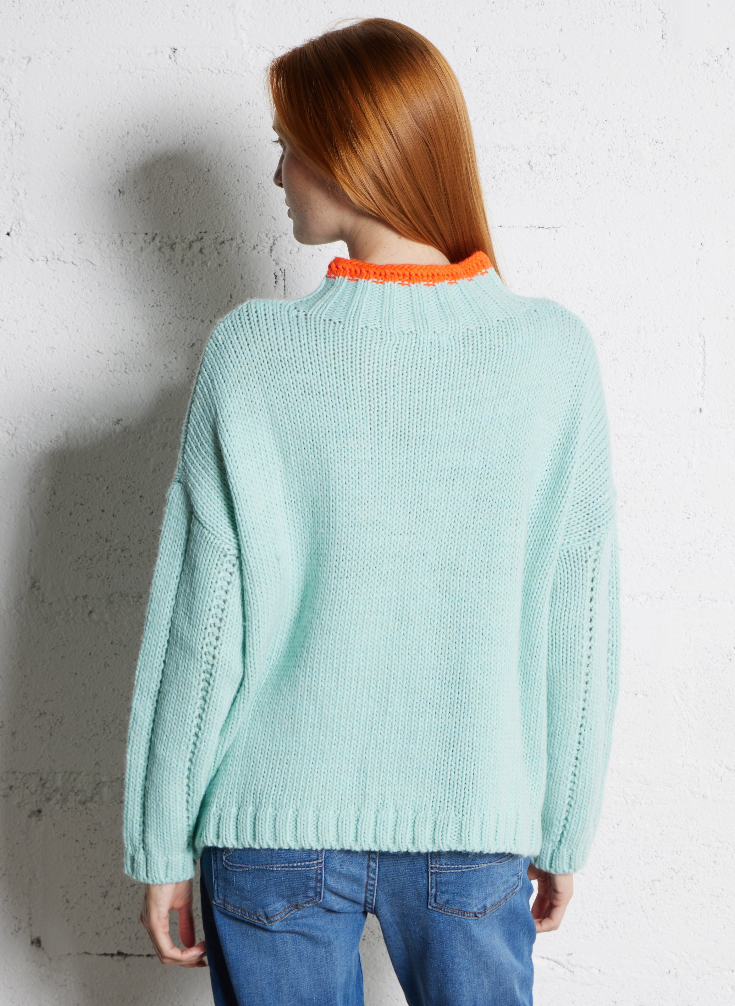 Pull oversize col montant  DR BLOOM Bleu