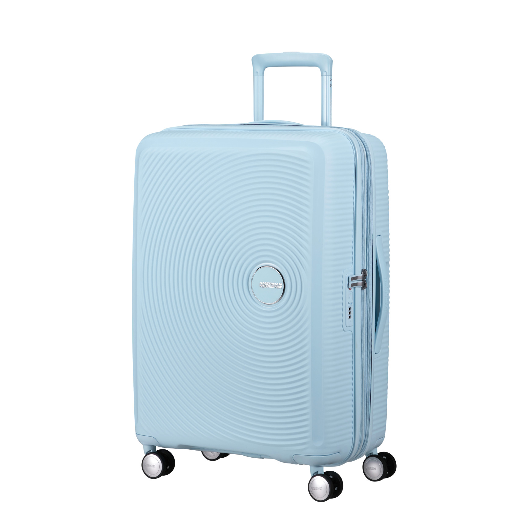 Suitcase with 4 wheels size M  Pastel blue