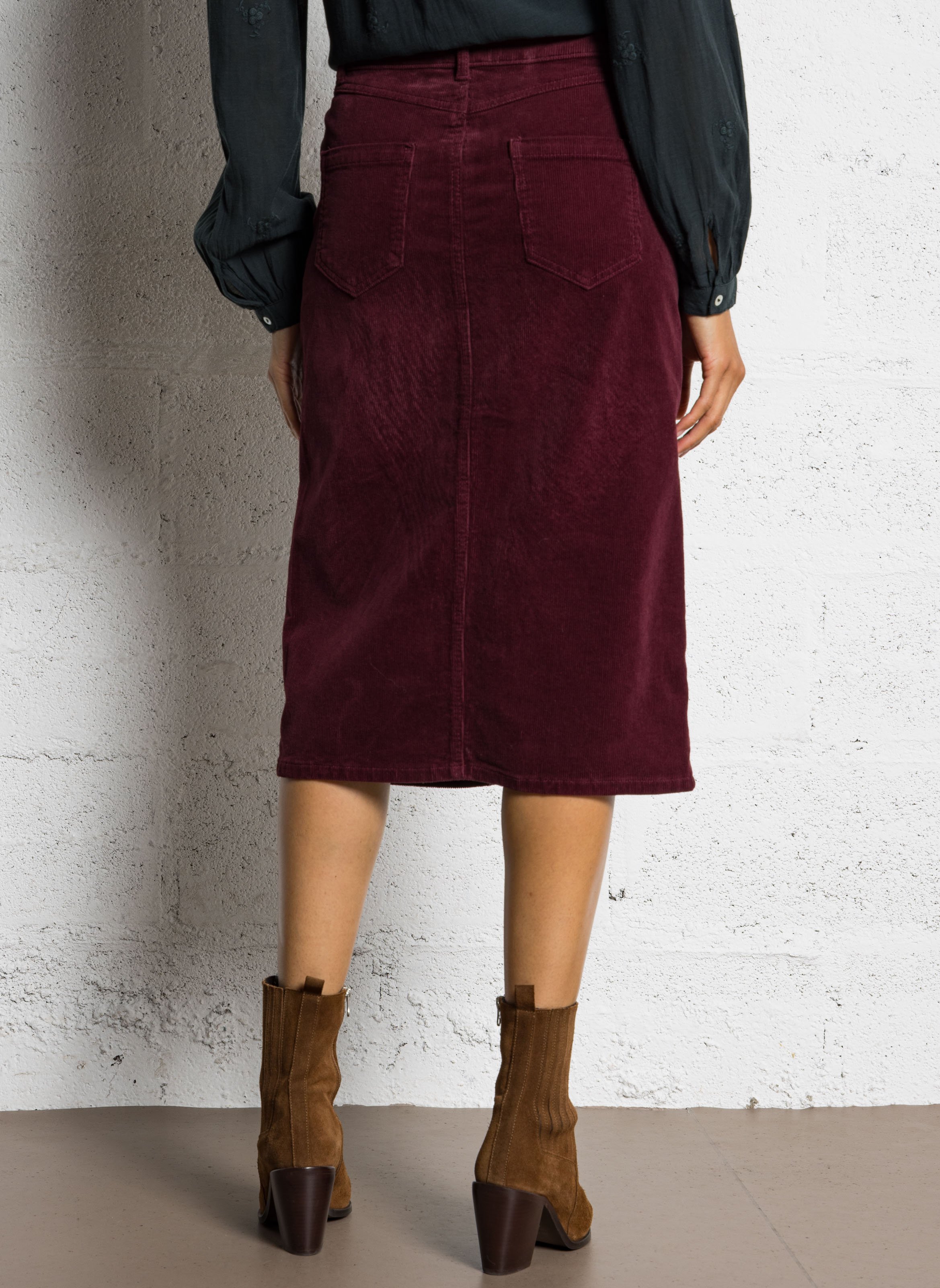 Jupe courte en coton mélangé MAISON 123 Rouge