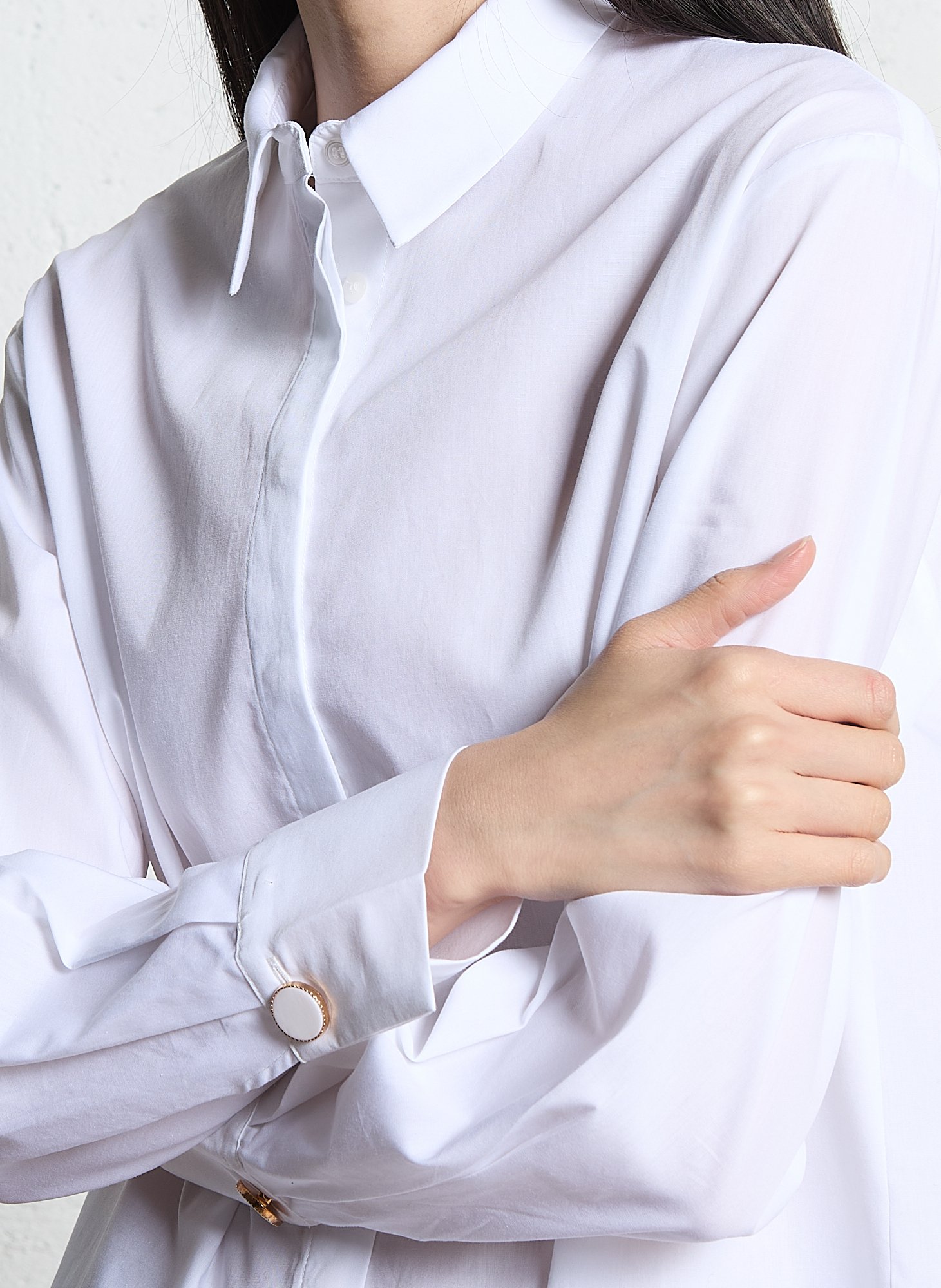 Chemise col classique en coton MAISON 123 Blanc