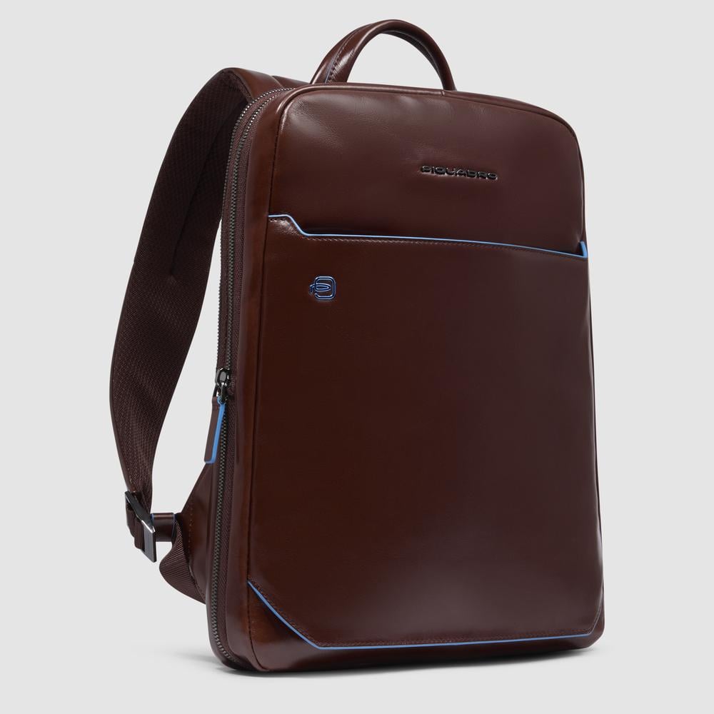 Customizable backpack for computer and iPad® with shock protection and RFID protection PIQUADRO Brown