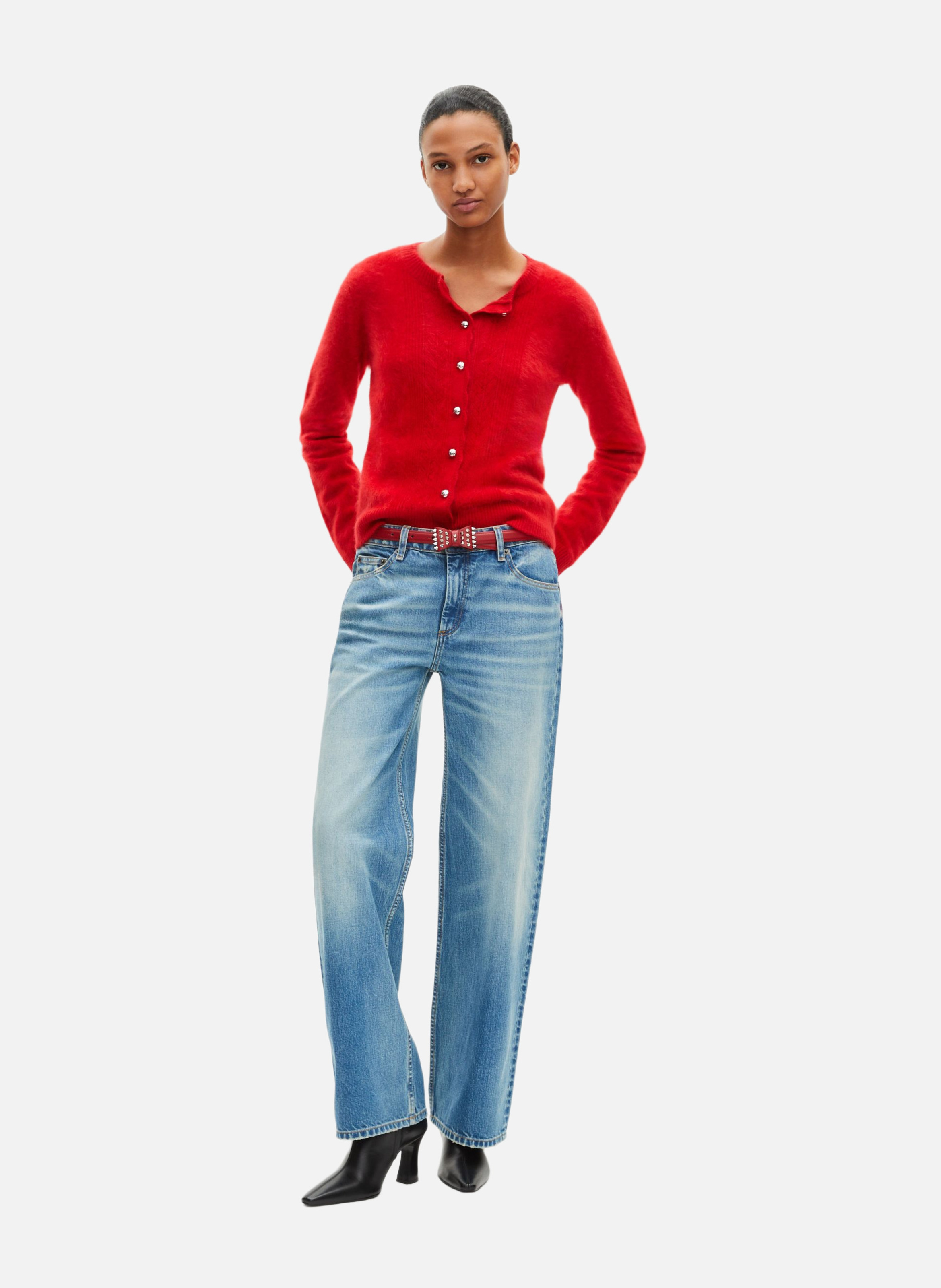 Cashmere cardigan Red