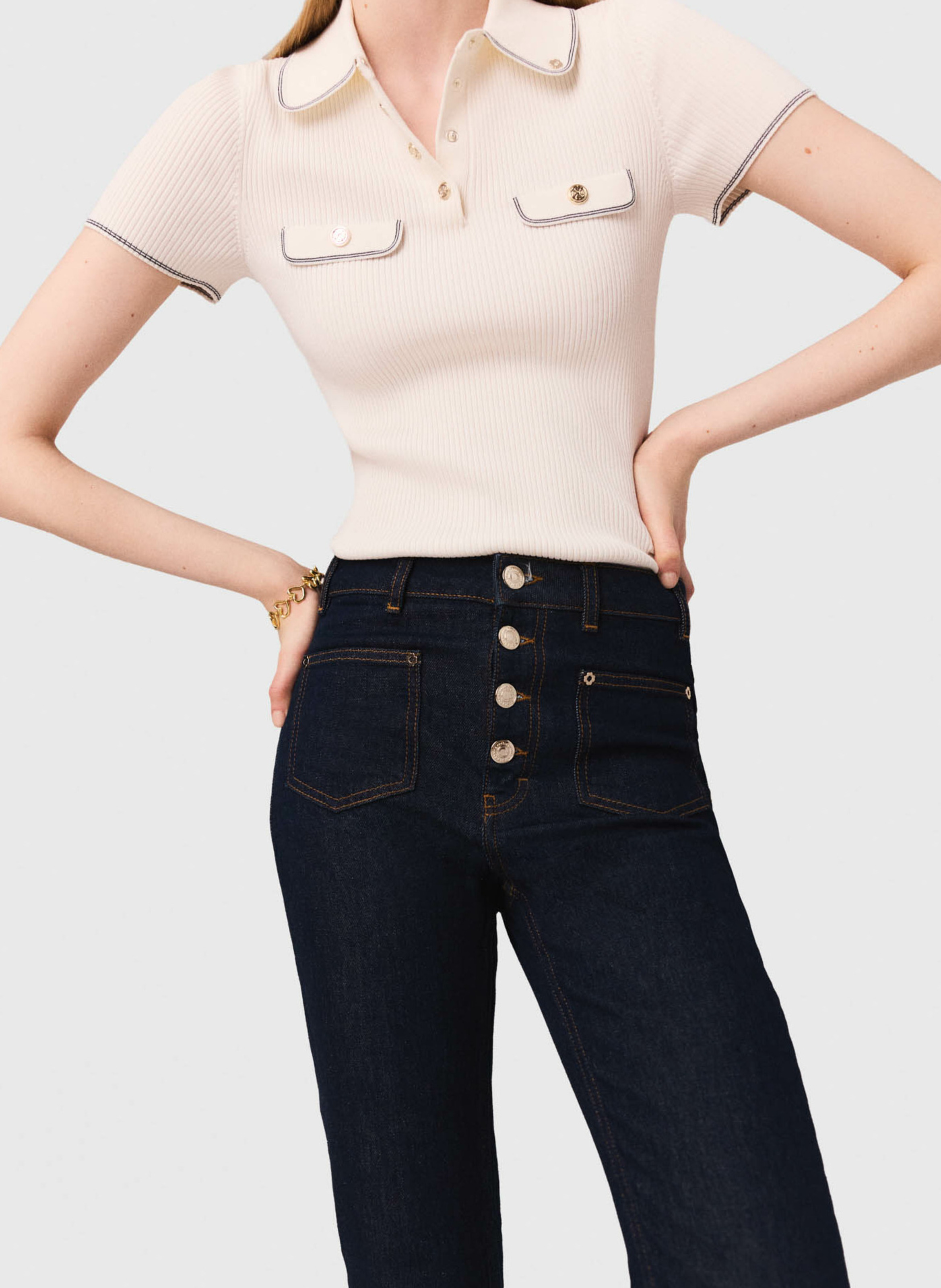 Jeans met hoge taille MAJE Blauw