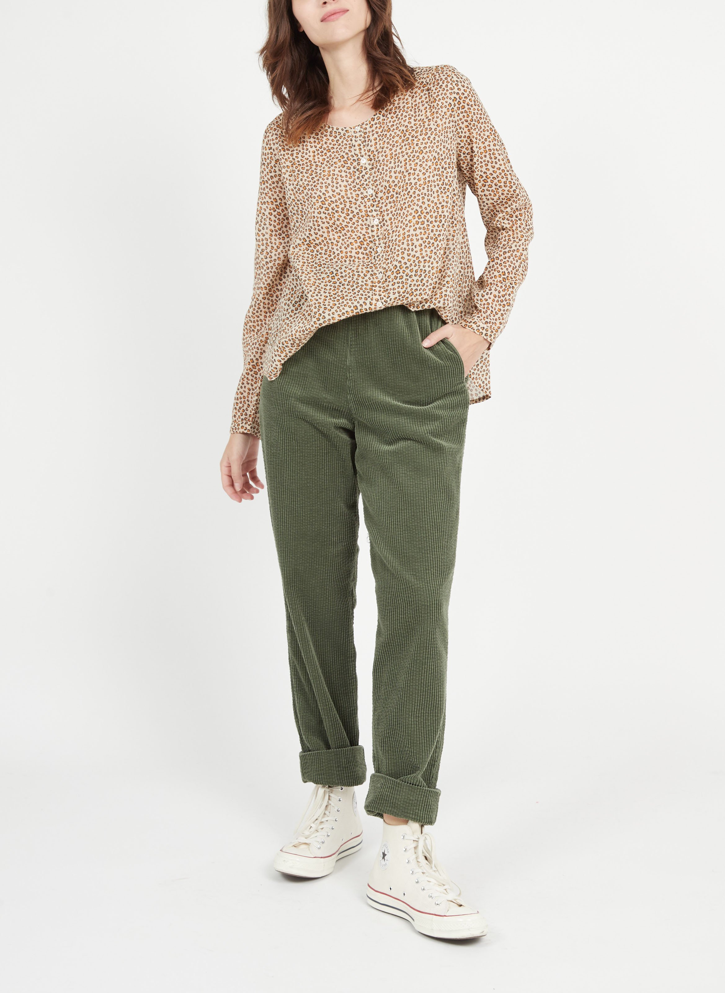 Pantalón recto de pana ACQUAVERDE Verde