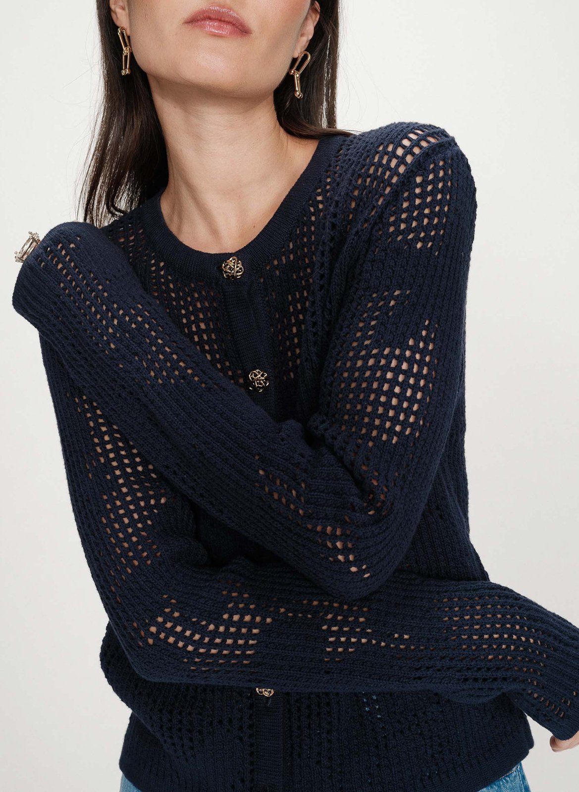 Gilet col rond  GRACE ET MILA Bleu