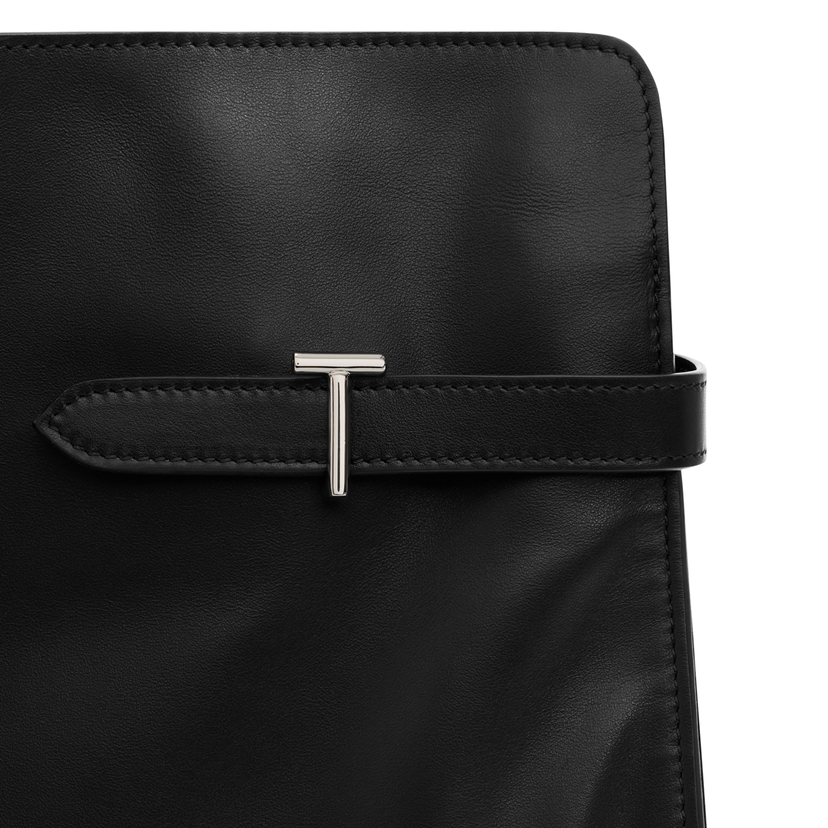 Große einfarbige Ledertasche LE TANNEUR Schwarz