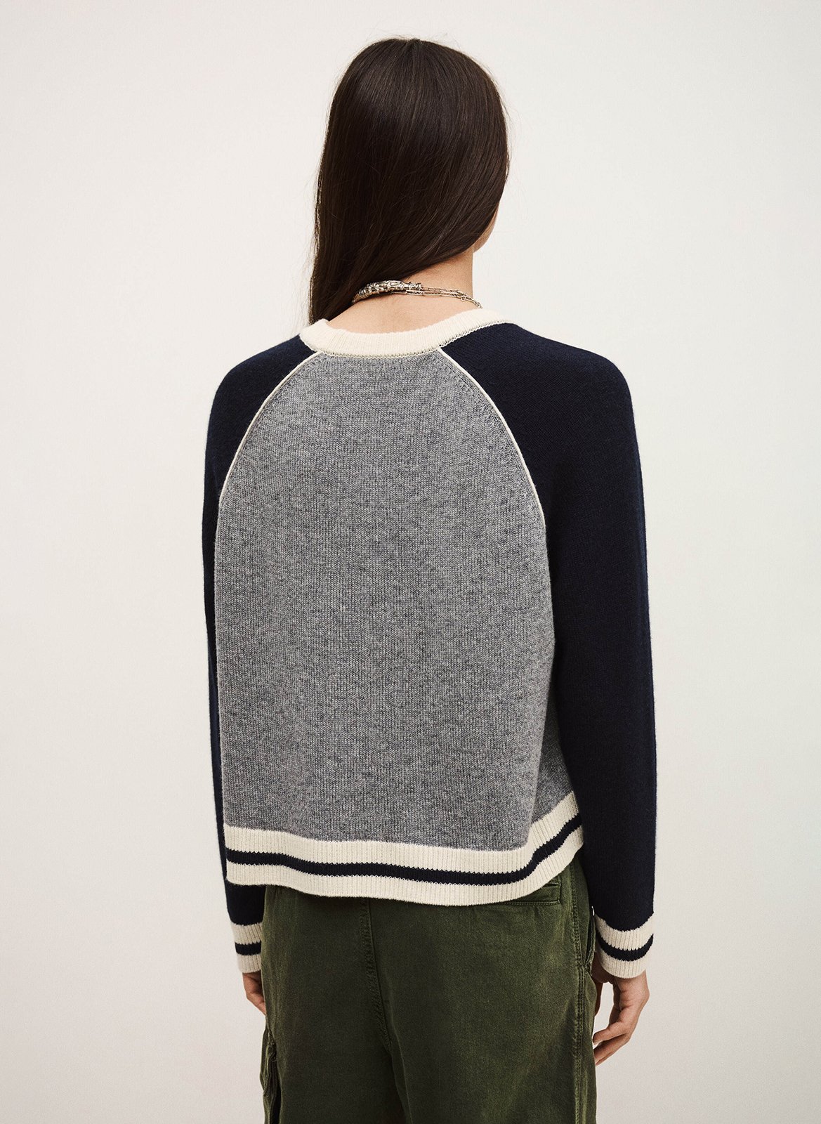 Straight cotton sweater with round neck BA&SH Blue