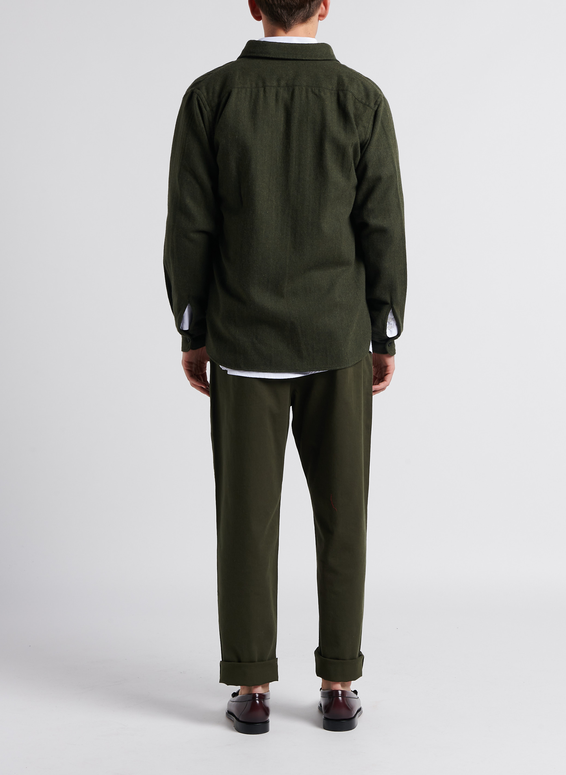 Pantalon droit en coton mélangé MINIMUM Vert