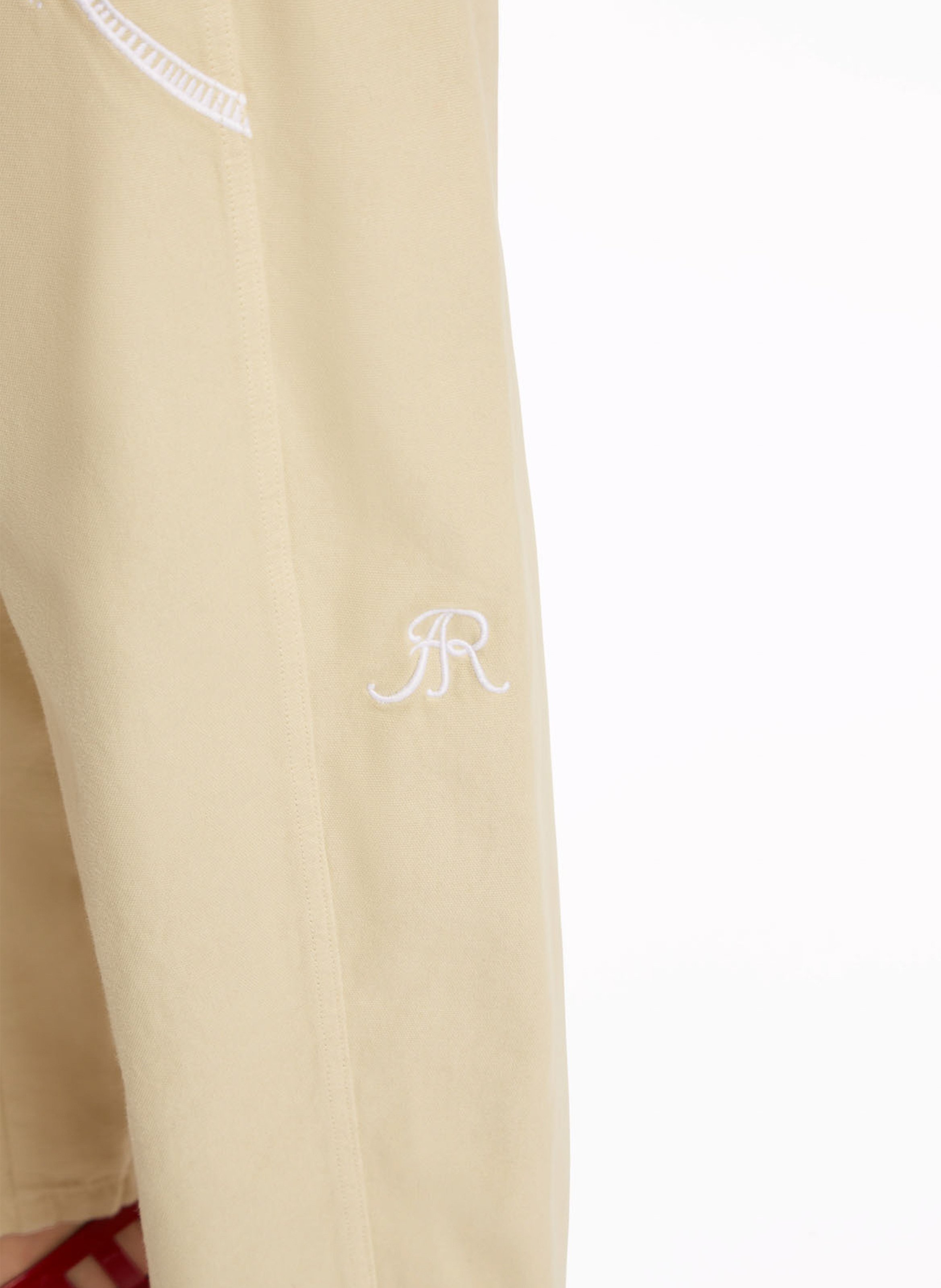 Pantalon brodé taille haute ROSEANNA Beige
