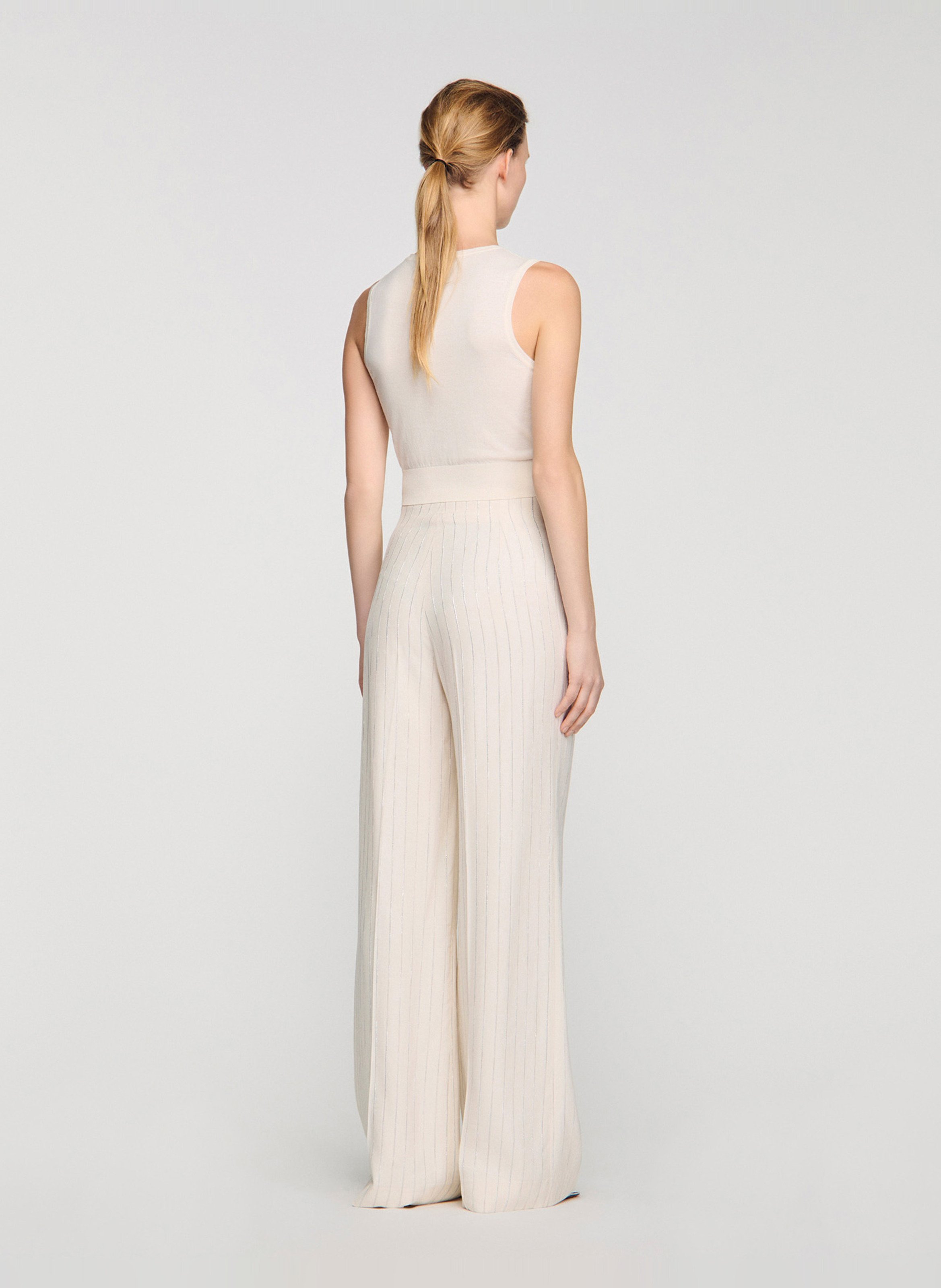 Gestreepte pantalon SANDRO Beige