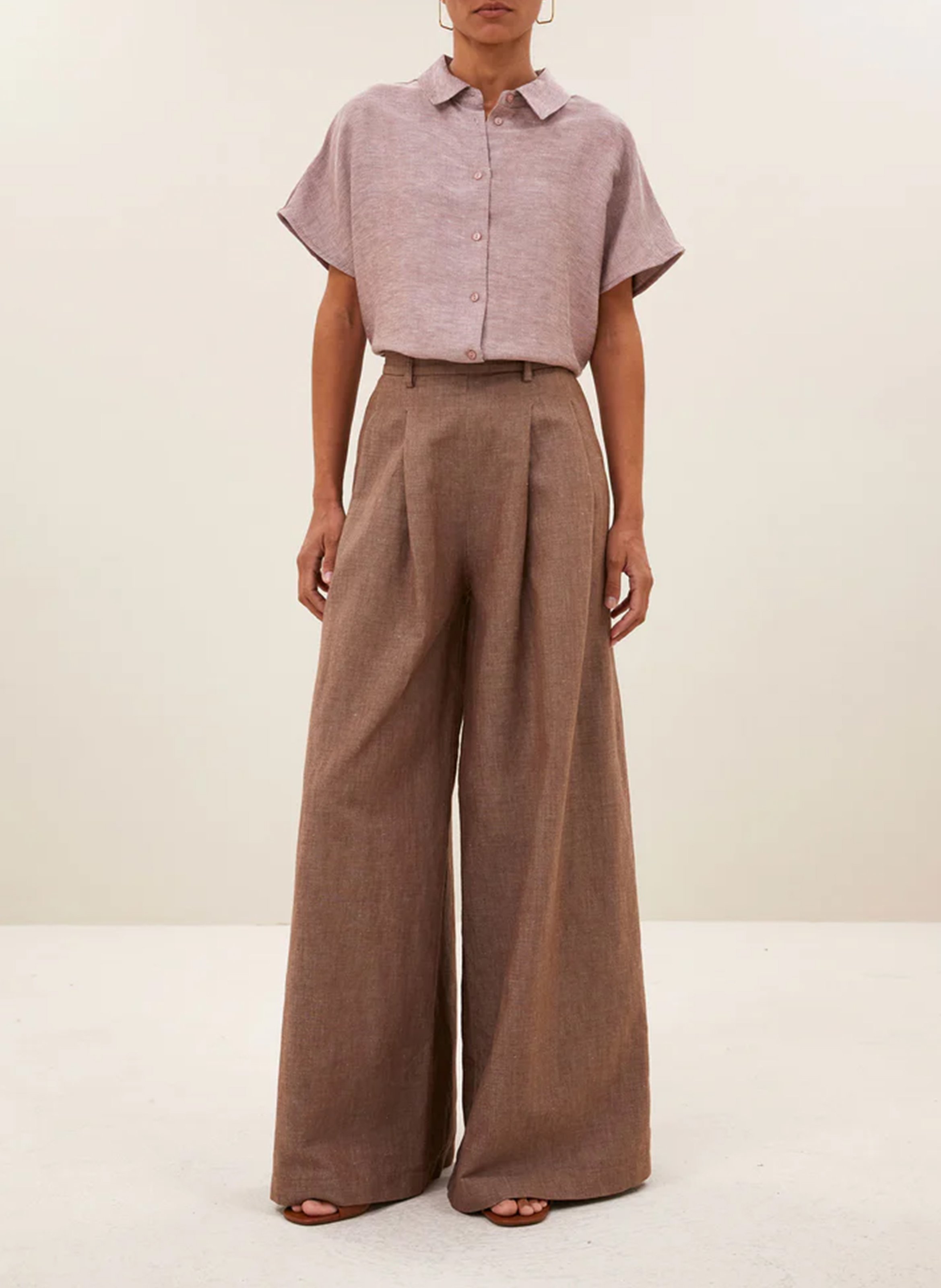 Chemise ample col classique en coton BY BAR Rose