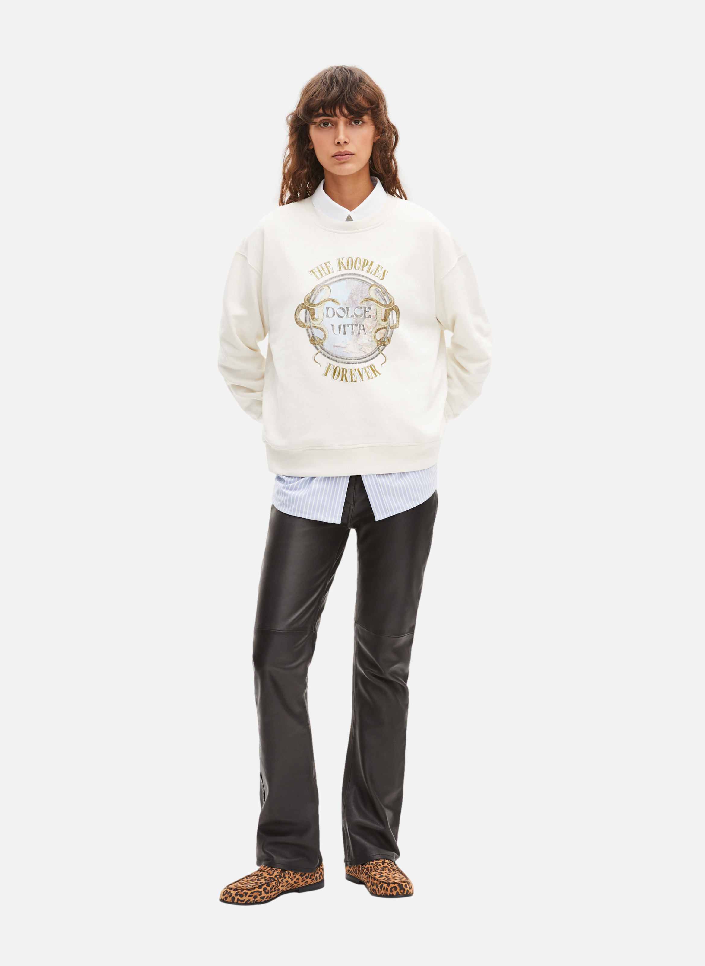 Sweatshirt with screen print THE KOOPLES Beige