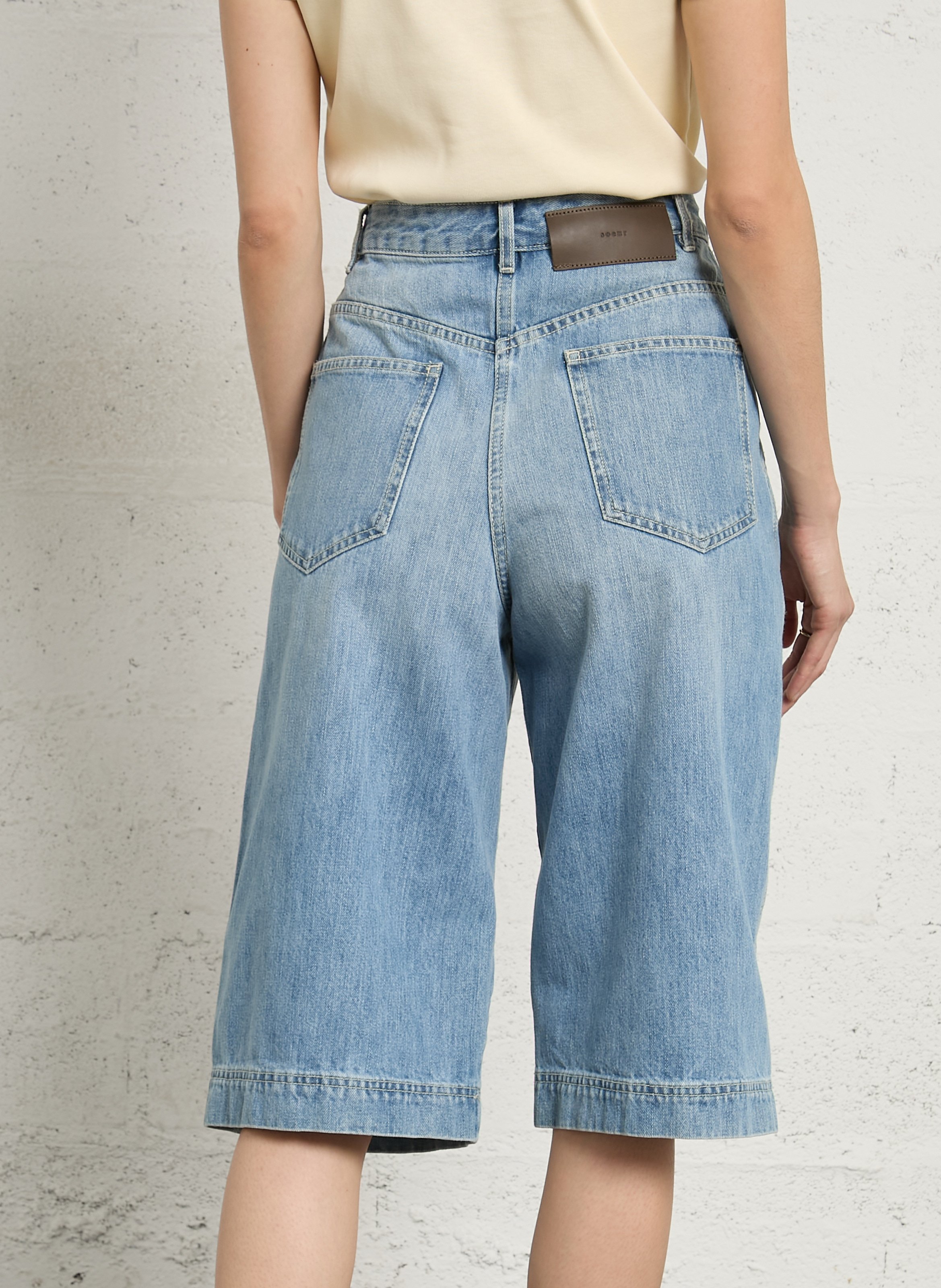 Alessia stretch cotton denim shorts SOEUR Blue