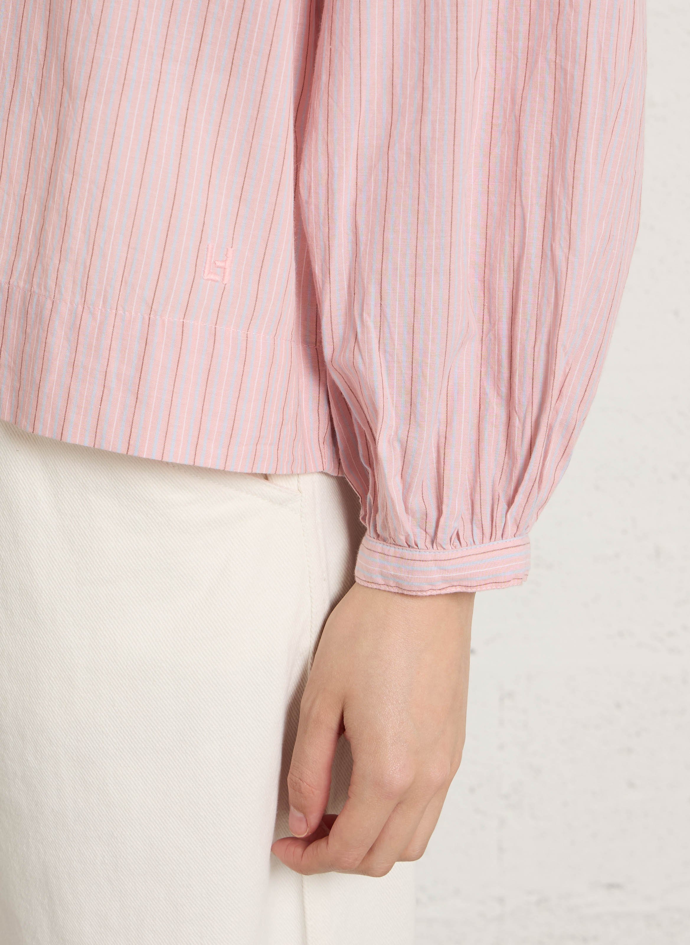 Bluse mit türkischem Kragen aus Bio-Baumwolle LEON & HARPER Rosa