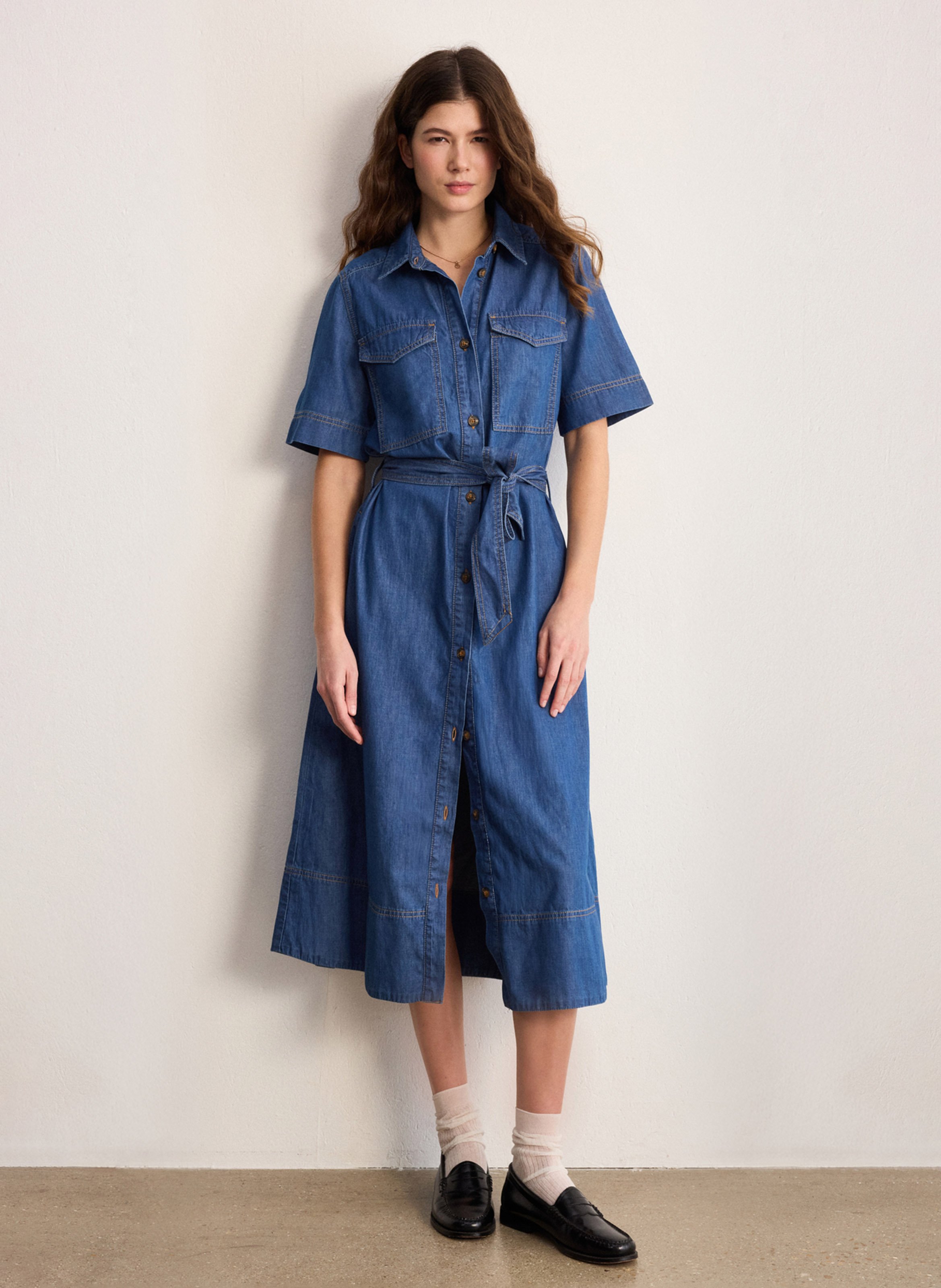 Hemdblusenkleid - aus Denim PABLO Blau