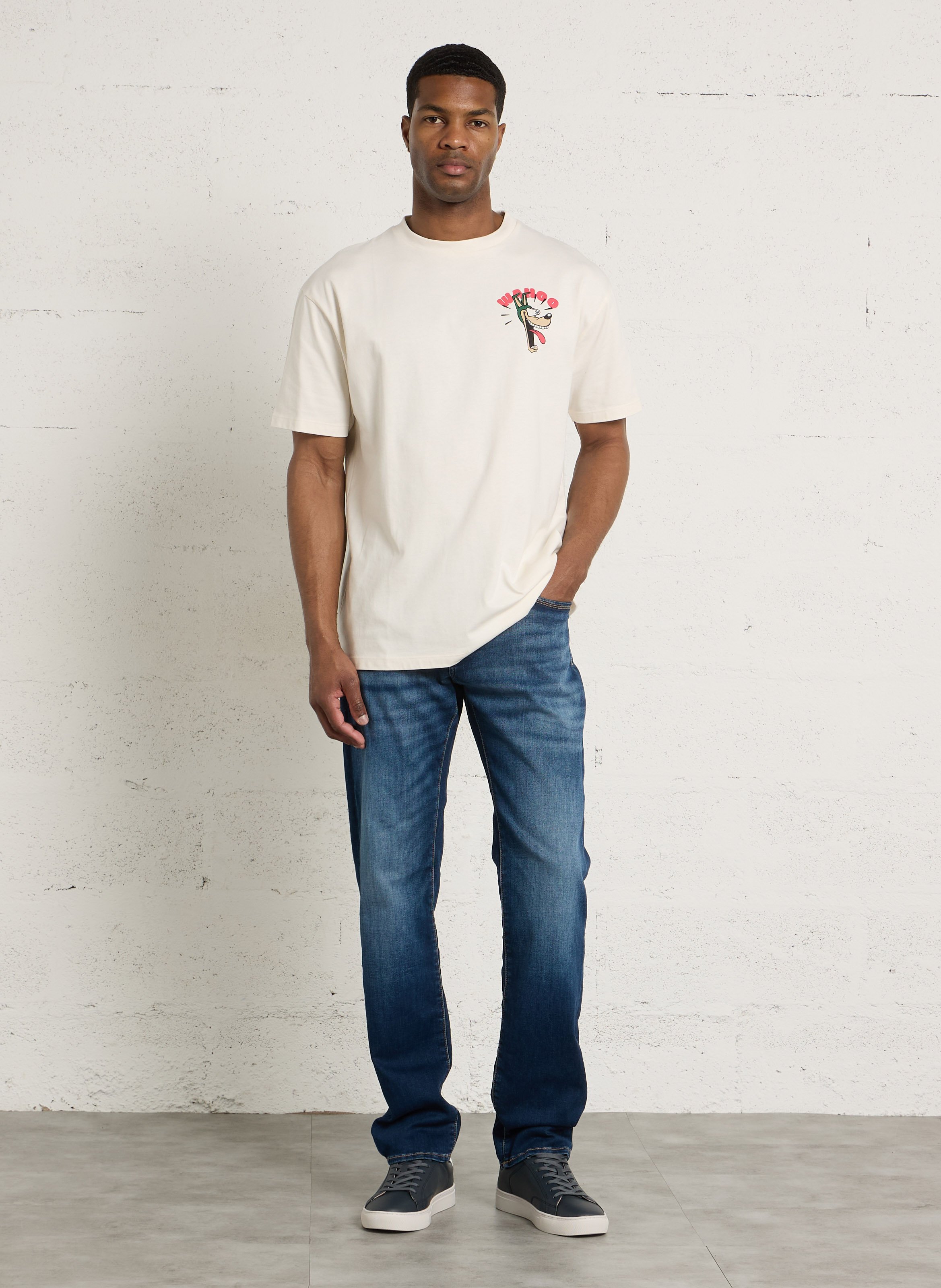 Gerade geschnittene Jeans aus Baumwoll-Mix LE TEMPS DES CERISES Blau