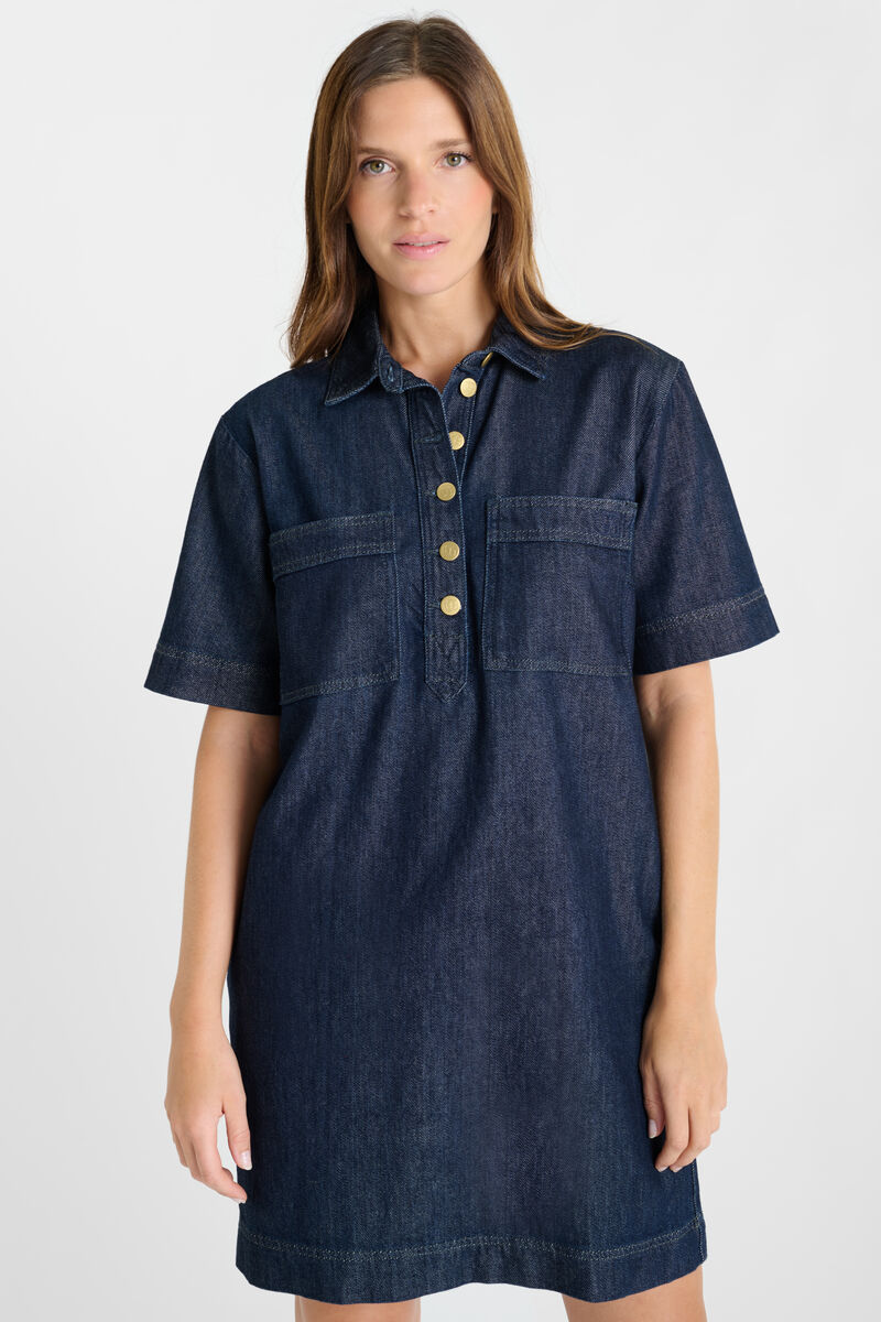 Straight denim dress LE TEMPS DES CERISES Blue