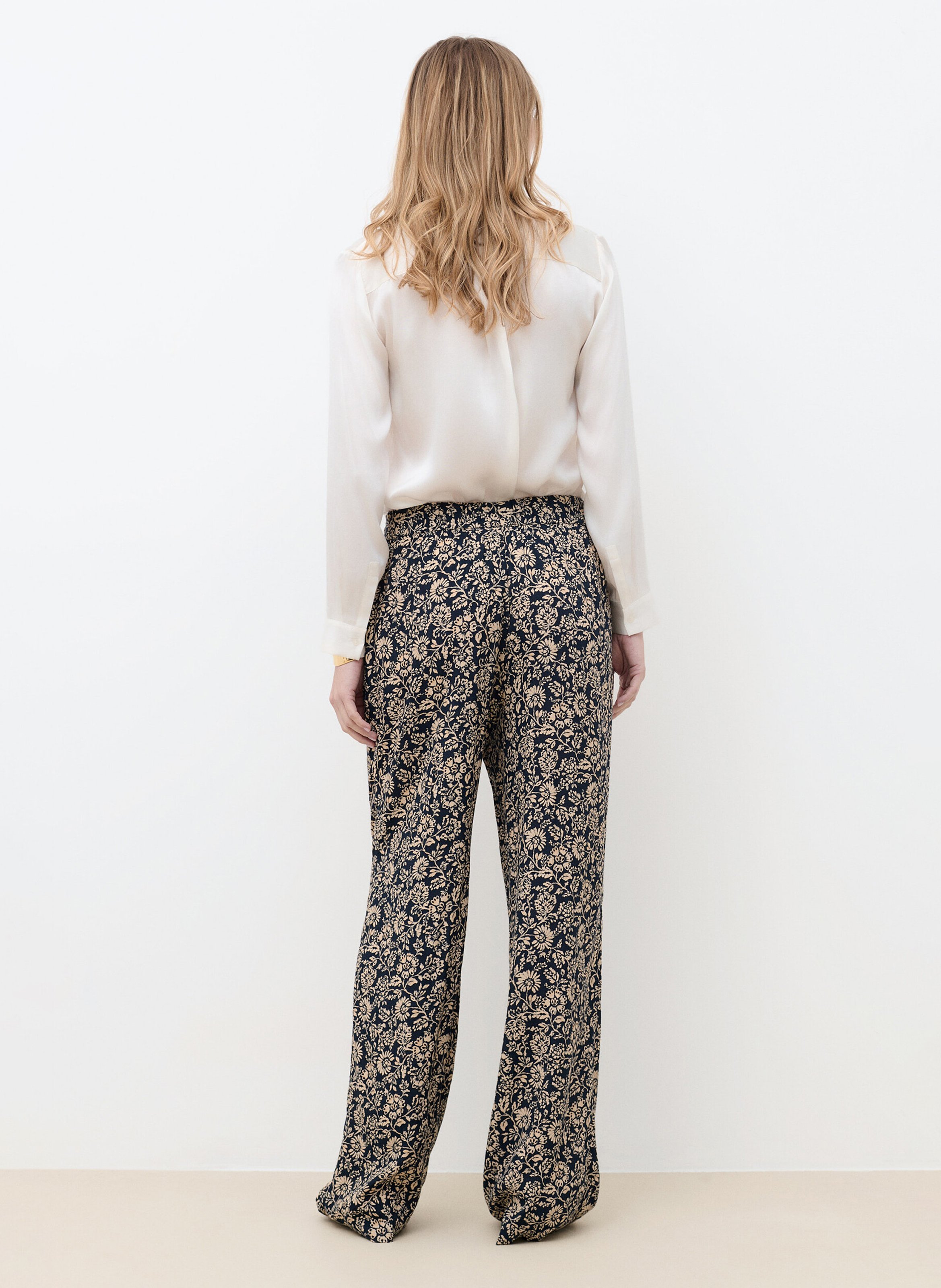 Pantalon large imprimé CAROLL Bleu