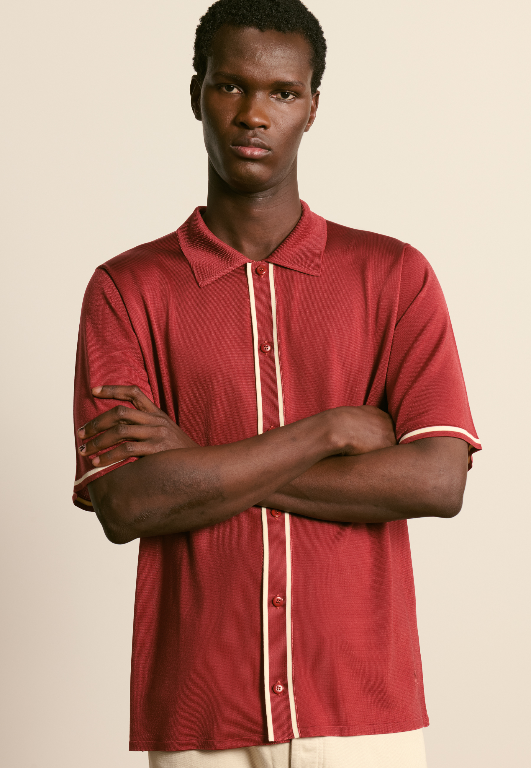 Chemise manches courtes en fil lumière MAISON MONTAGUT