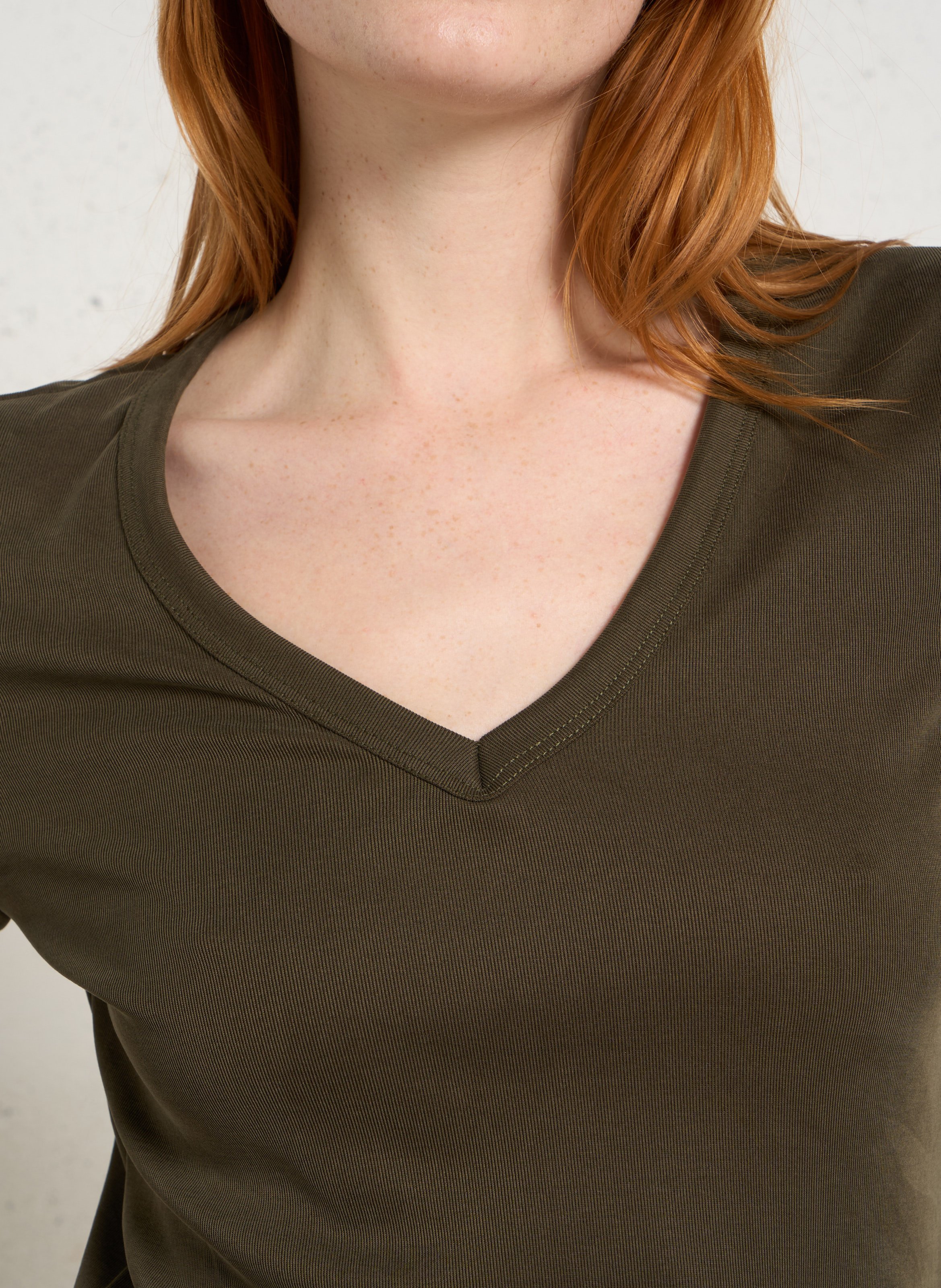 Tee-shirt droit col V IMPERIAL Vert