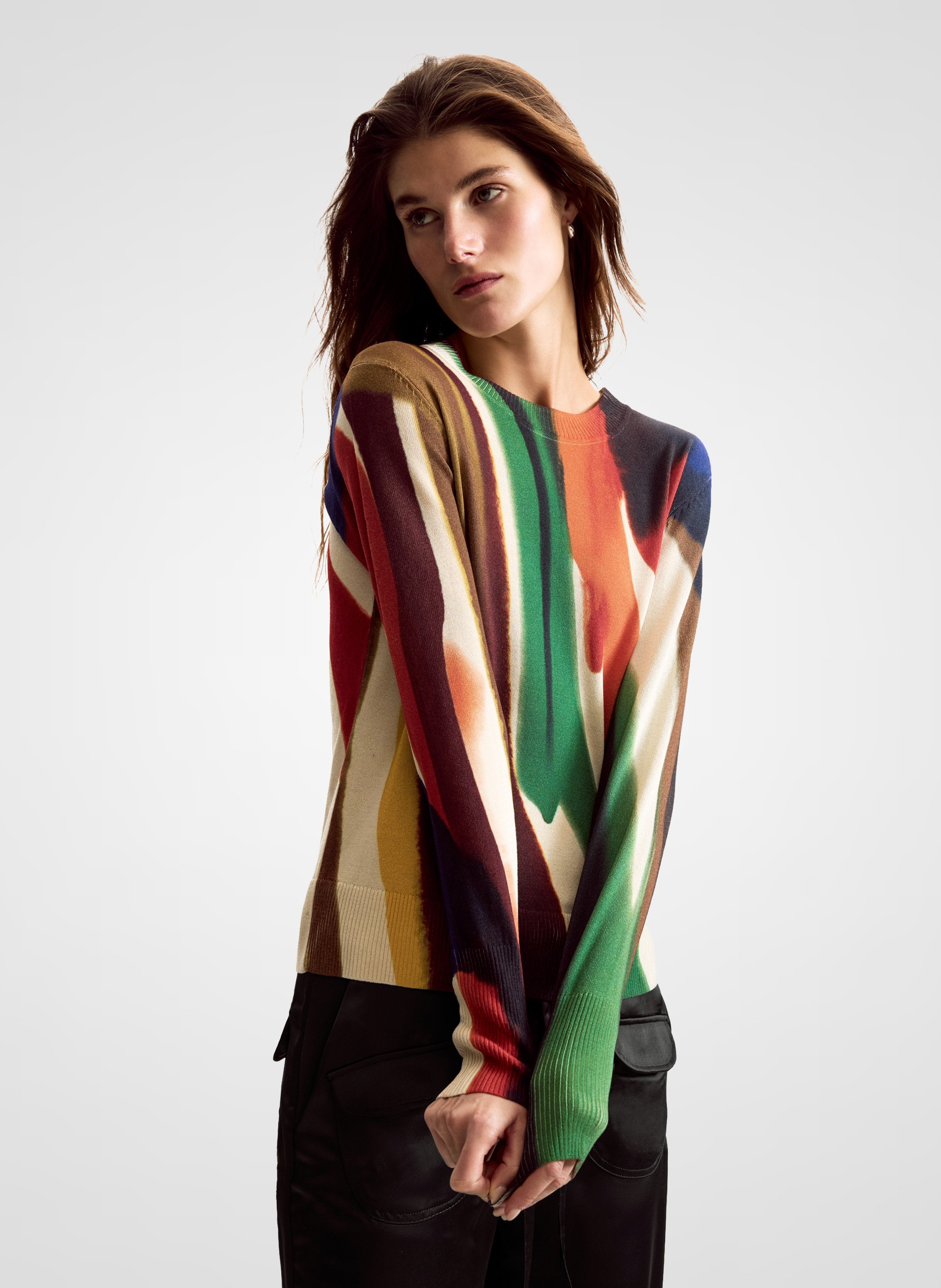 Round-neck printed sweater DESIGUAL Multicolored