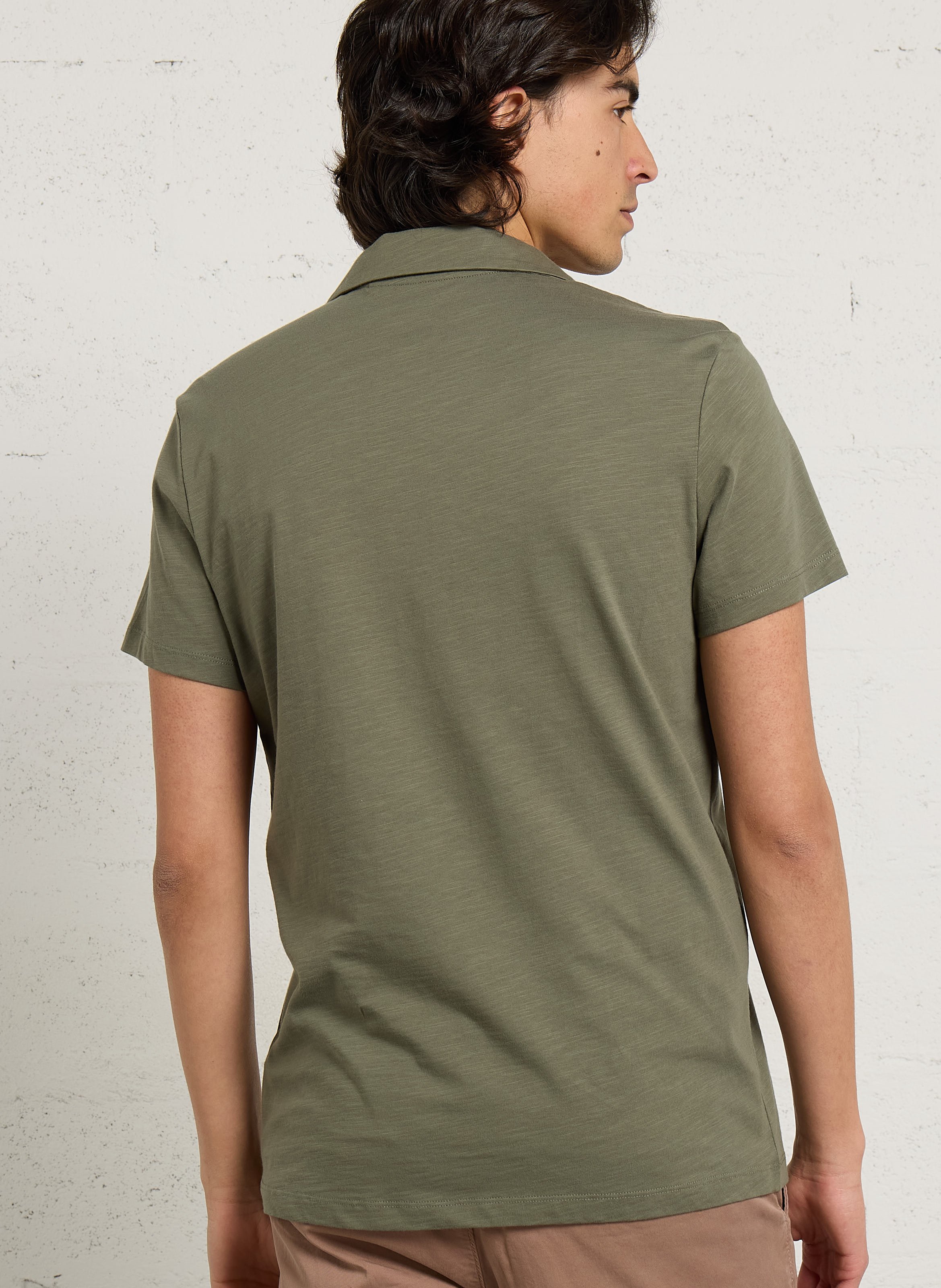 Polo de manga corta liso IKKS Caqui