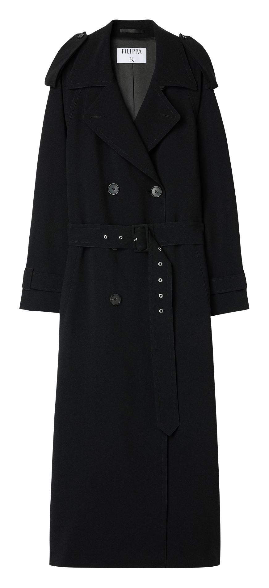 Belted straight coat in solid color FILIPPA K Black