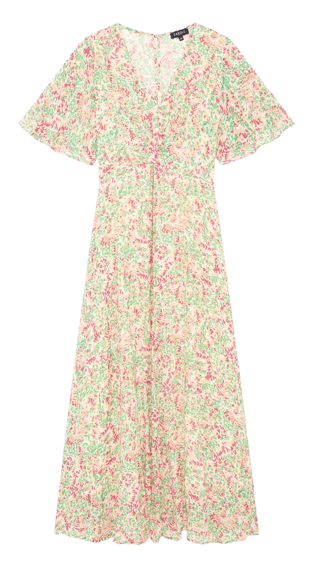 Robe longue cintrée CAROLL Vert