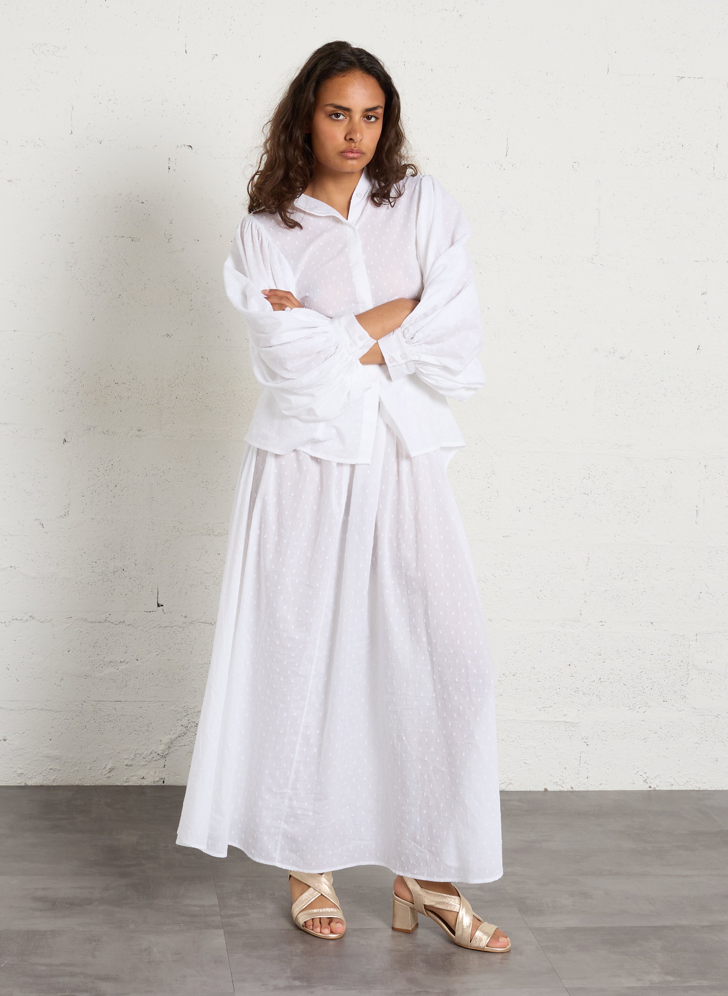 Ledersandalen mit Absatz, Metallic-Look COSMOPARIS Golden