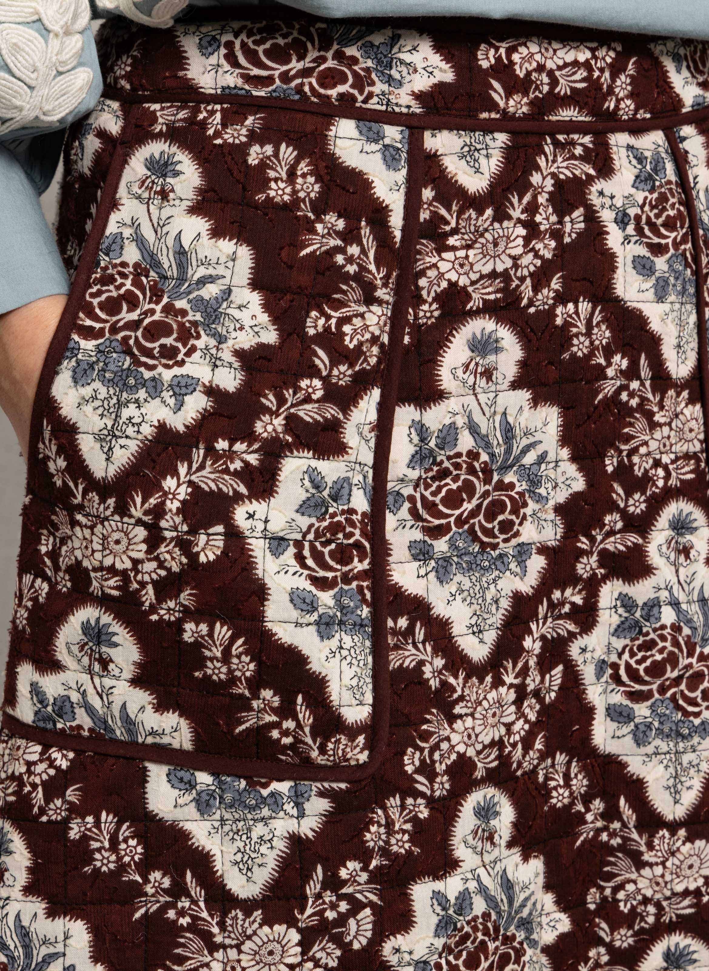 Gepolsterter Baumwollrock ANTIK BATIK Braun