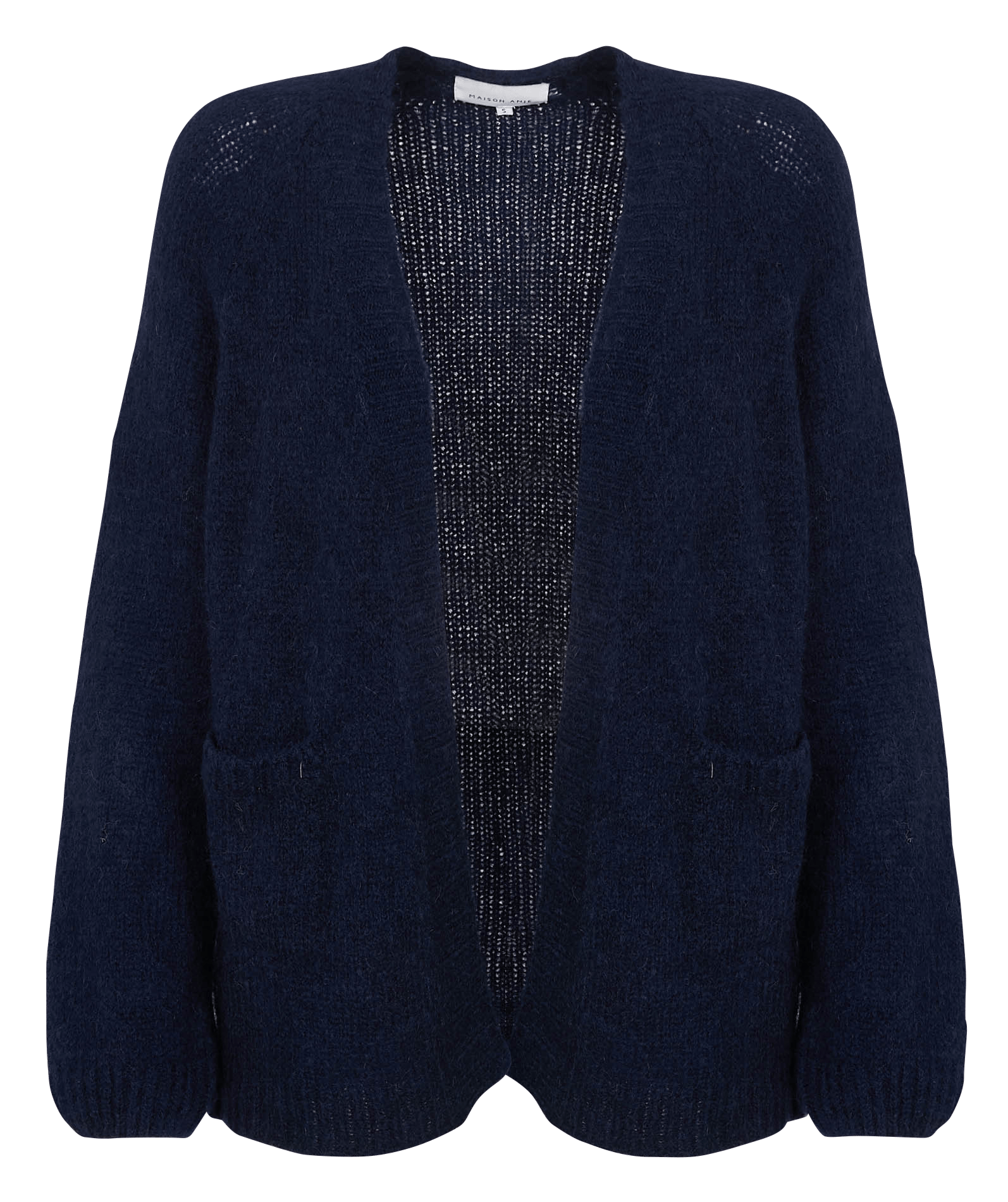 Recht open vest van gemengde wol MAISON ANJE Blauw