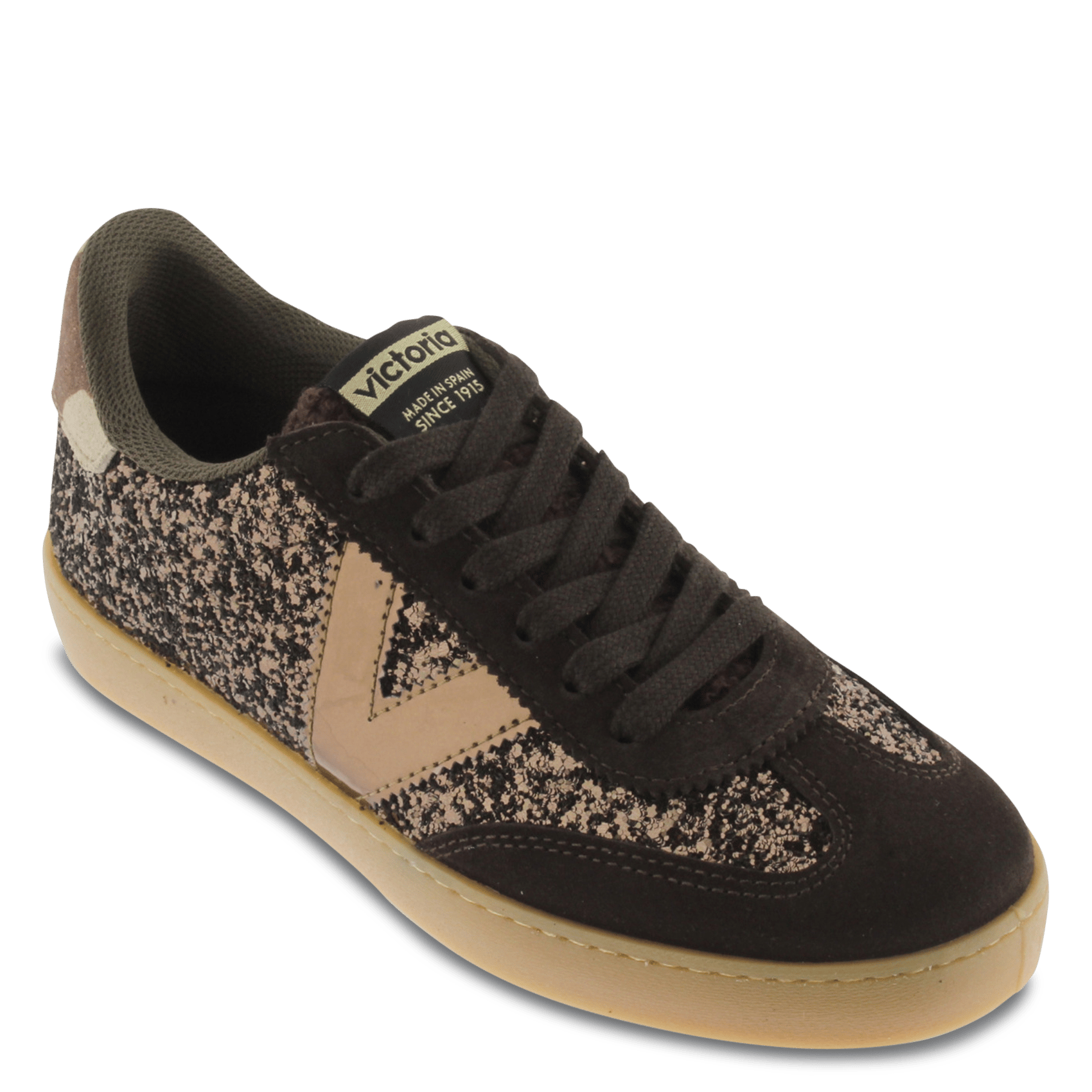 Flache Sneaker mit Strass VICTORIA Braun