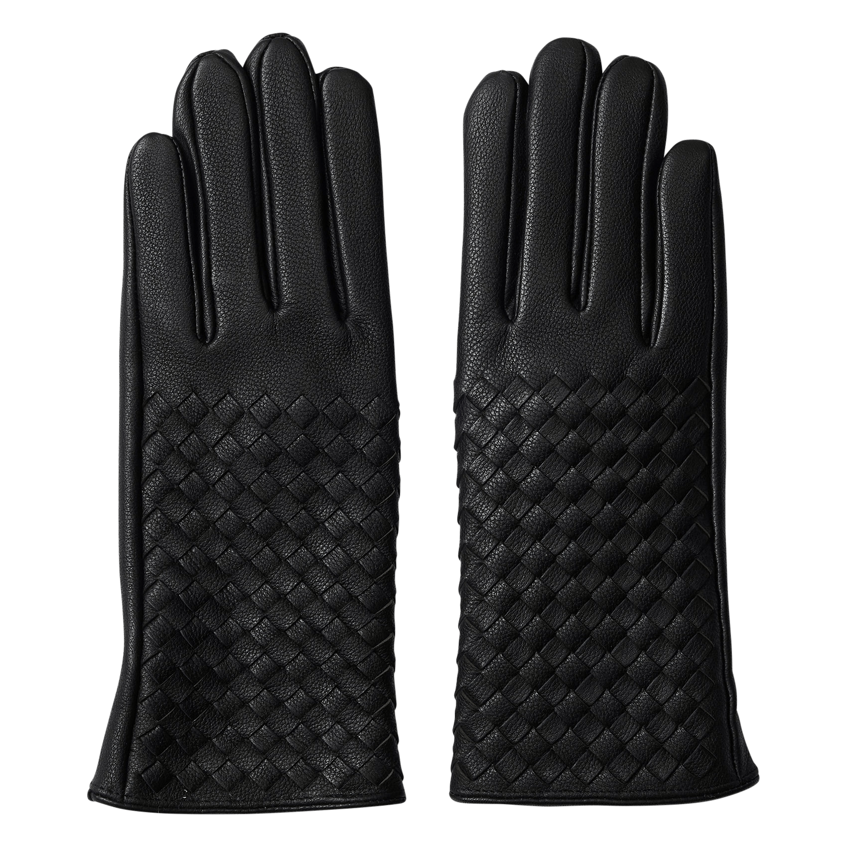 Gants unis en cuir grainé SELECTED Noir