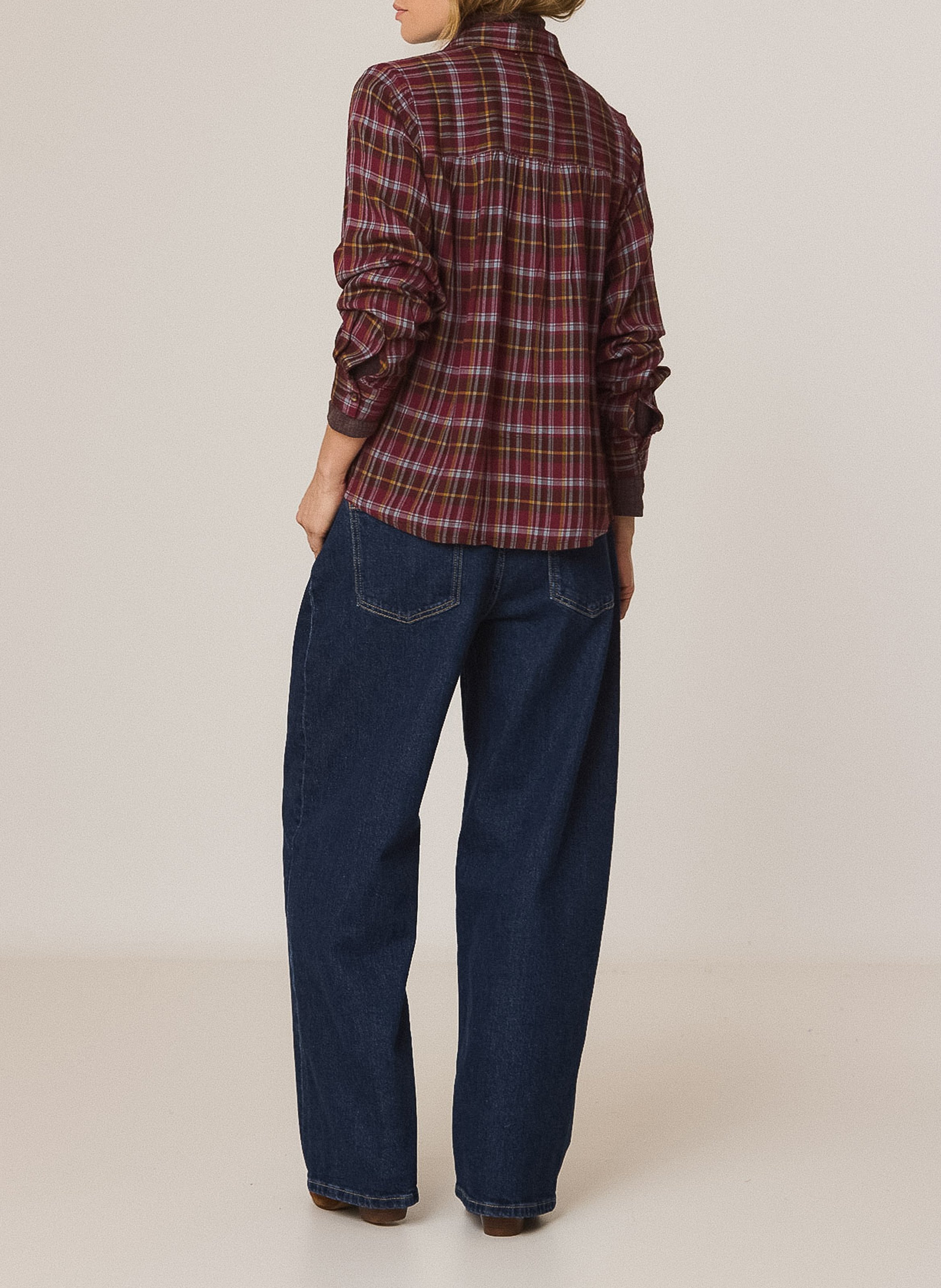 Chemise droite à carreaux | Rouge INDI & COLD Femme