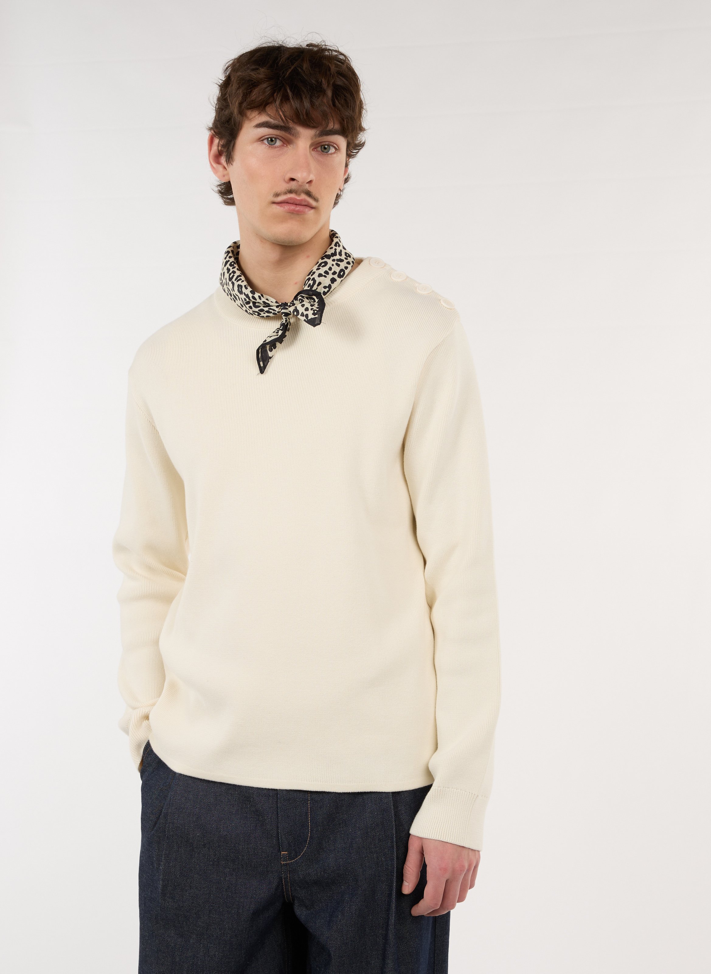 Gerader Rundhals-Pullover aus Baumwolle SAISON 1865