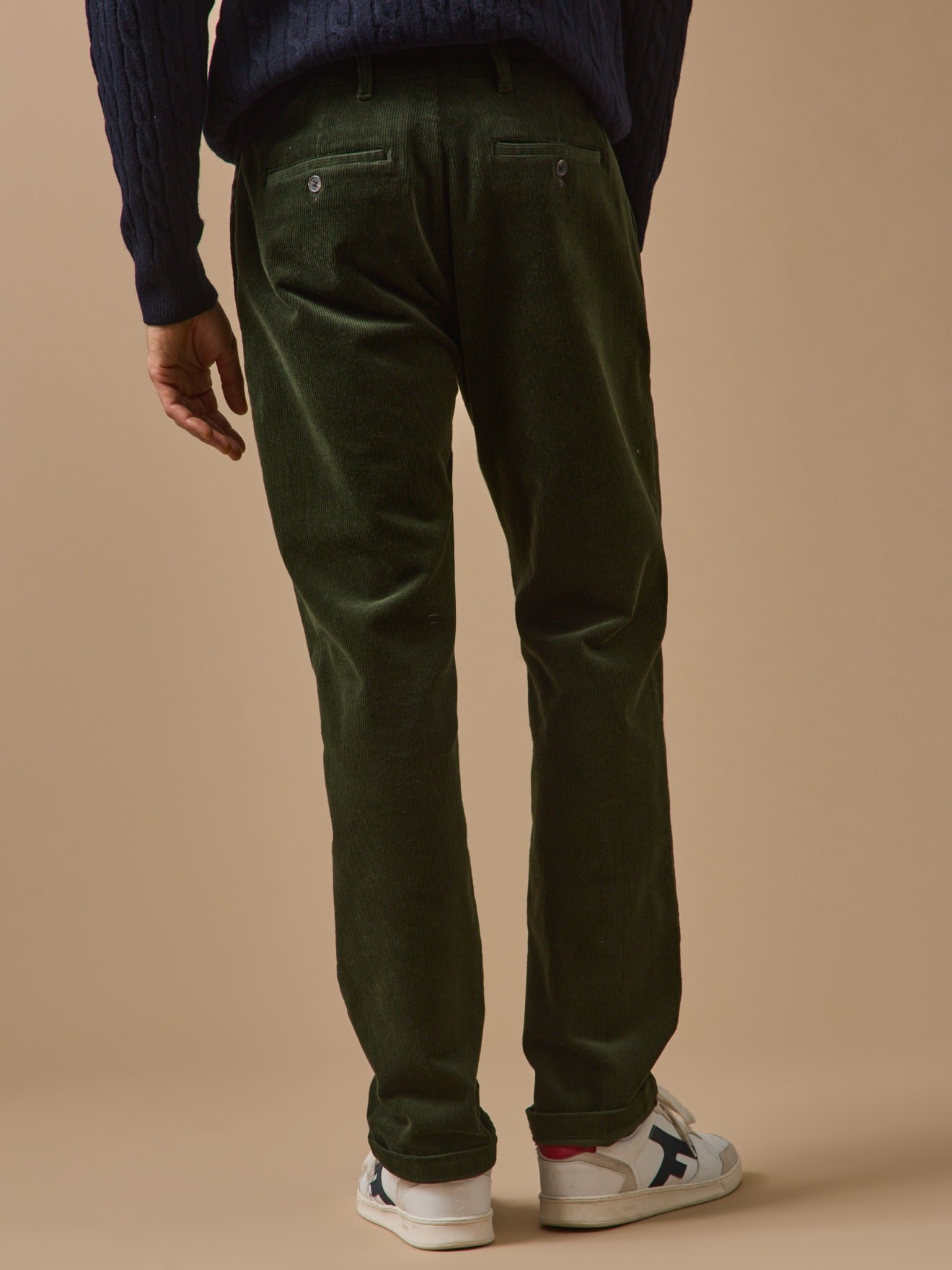 Regular velvet chinos CYRILLUS Green