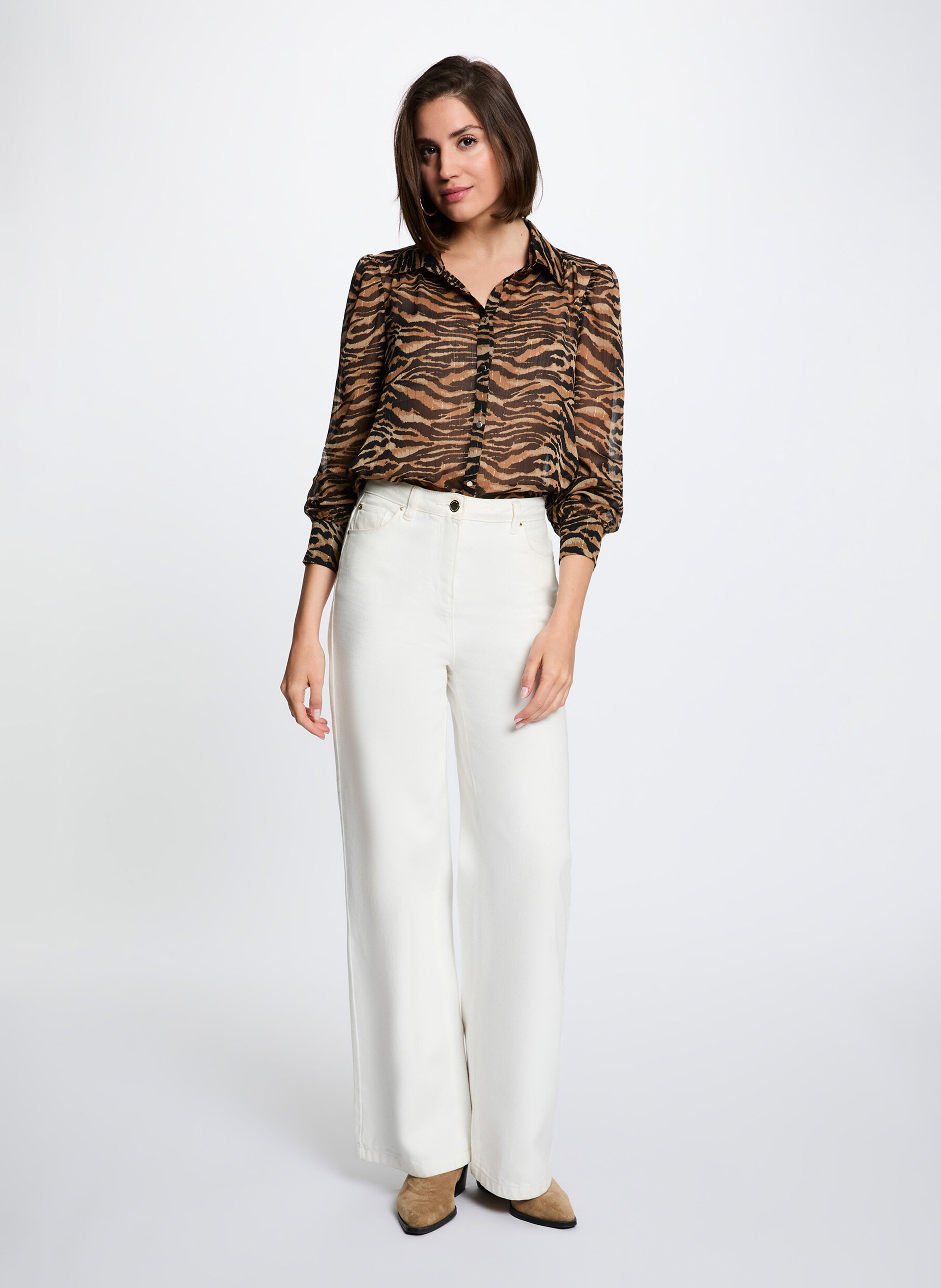 Gerade geschnittene Bluse mit Print MORGAN Mehrfarbig