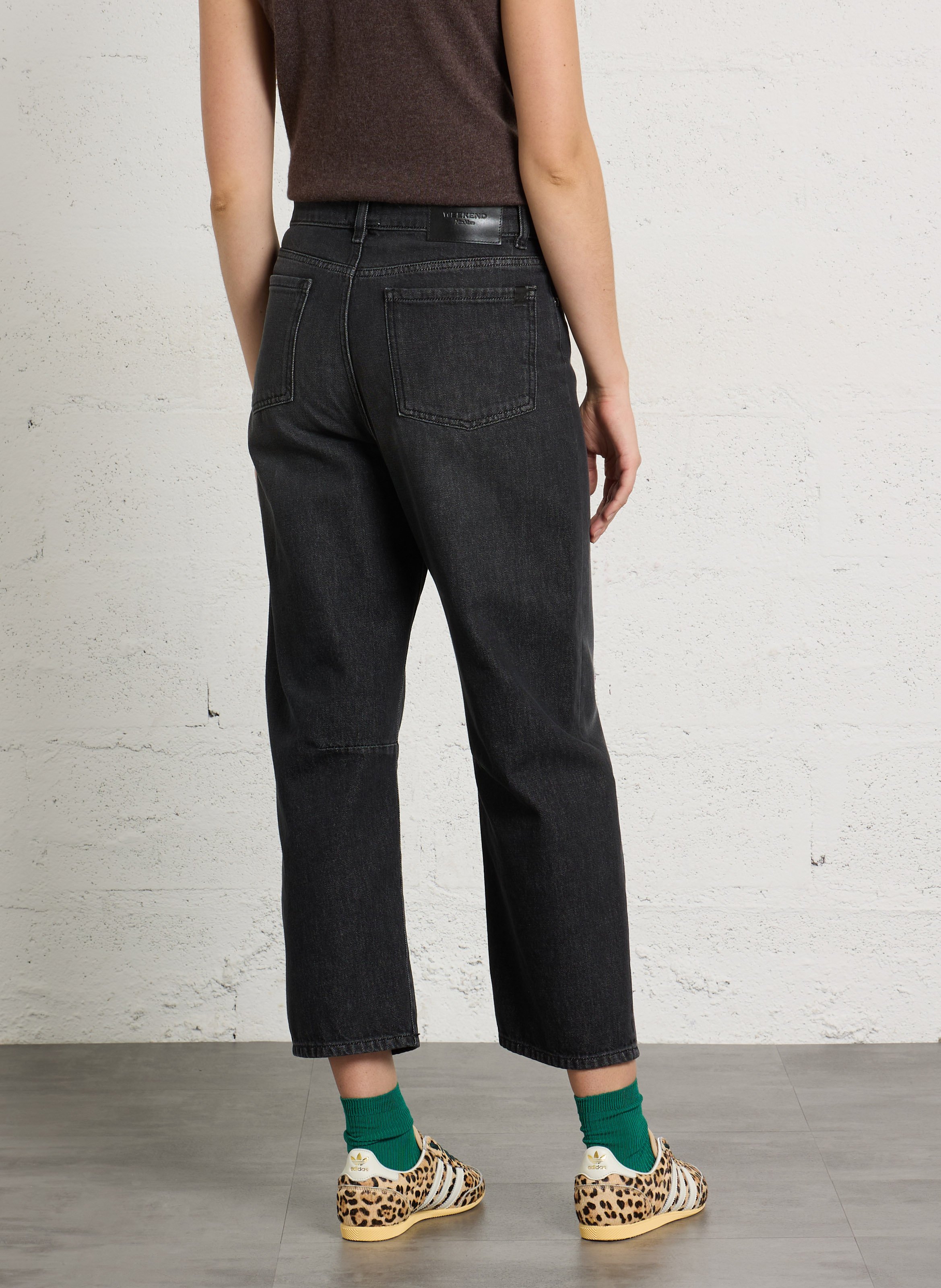 Rechte, katoenen jeans MAX MARA WEEK END Zwart