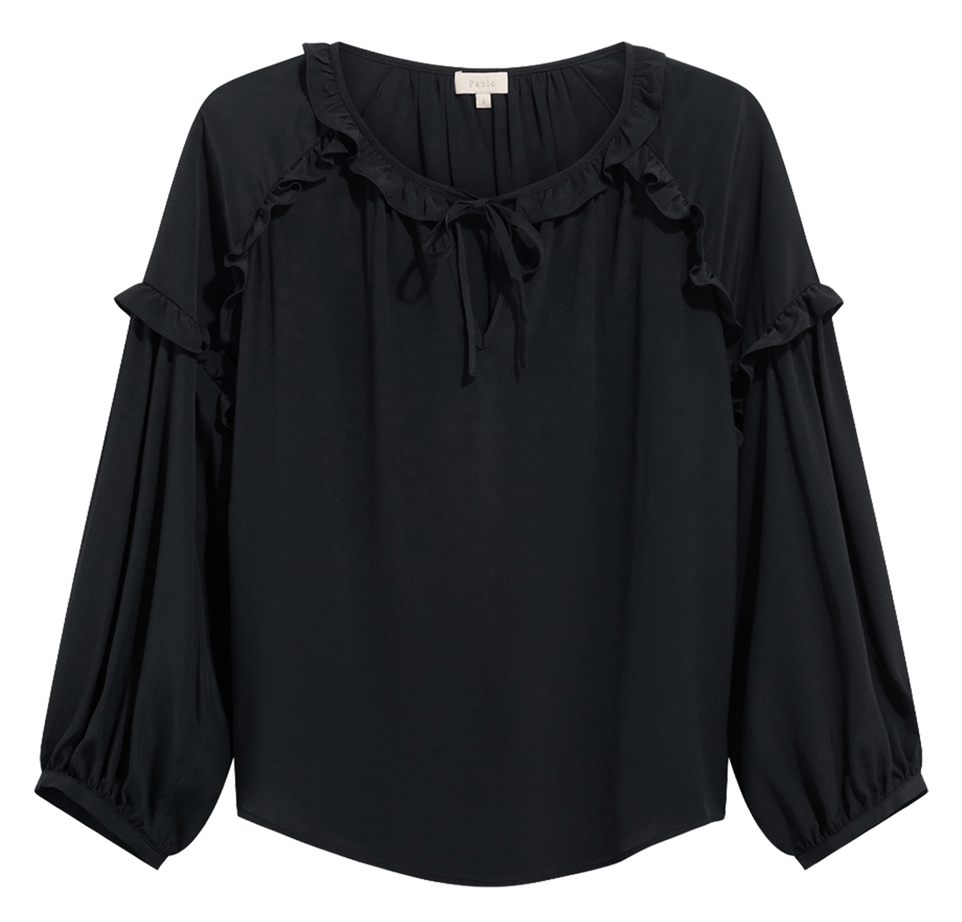 Blouse ample col rond PABLO Noir
